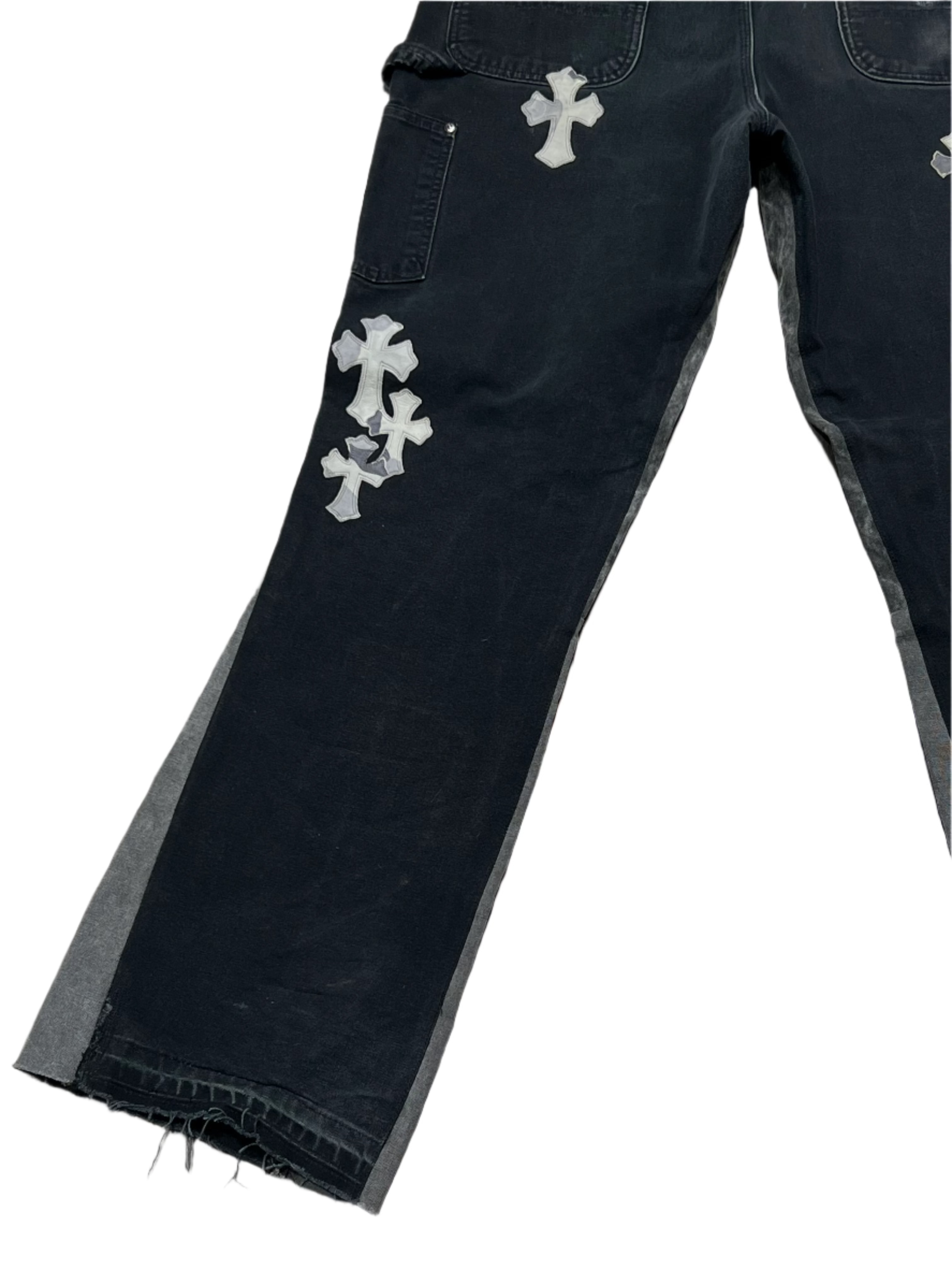 Chrome Hearts Gallery Dept Black Sex Records Cross Patch Flared Jeans