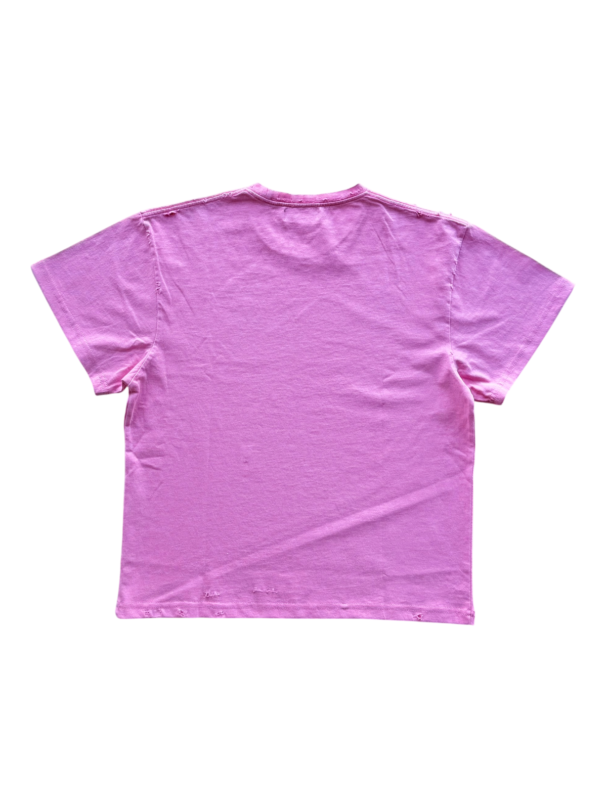 Face Tat Distressed Tee Pink