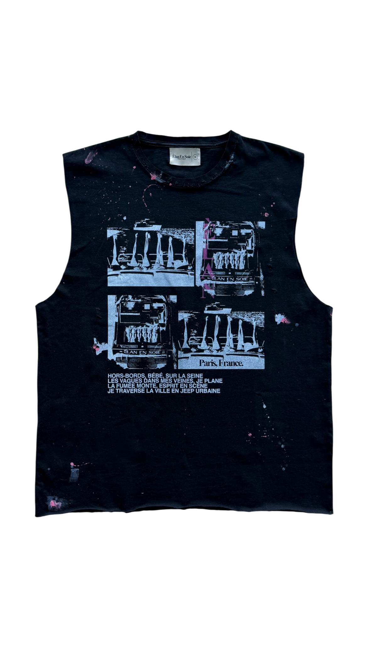 Boat Life Distressed Paint Splatter Cut Off Tee