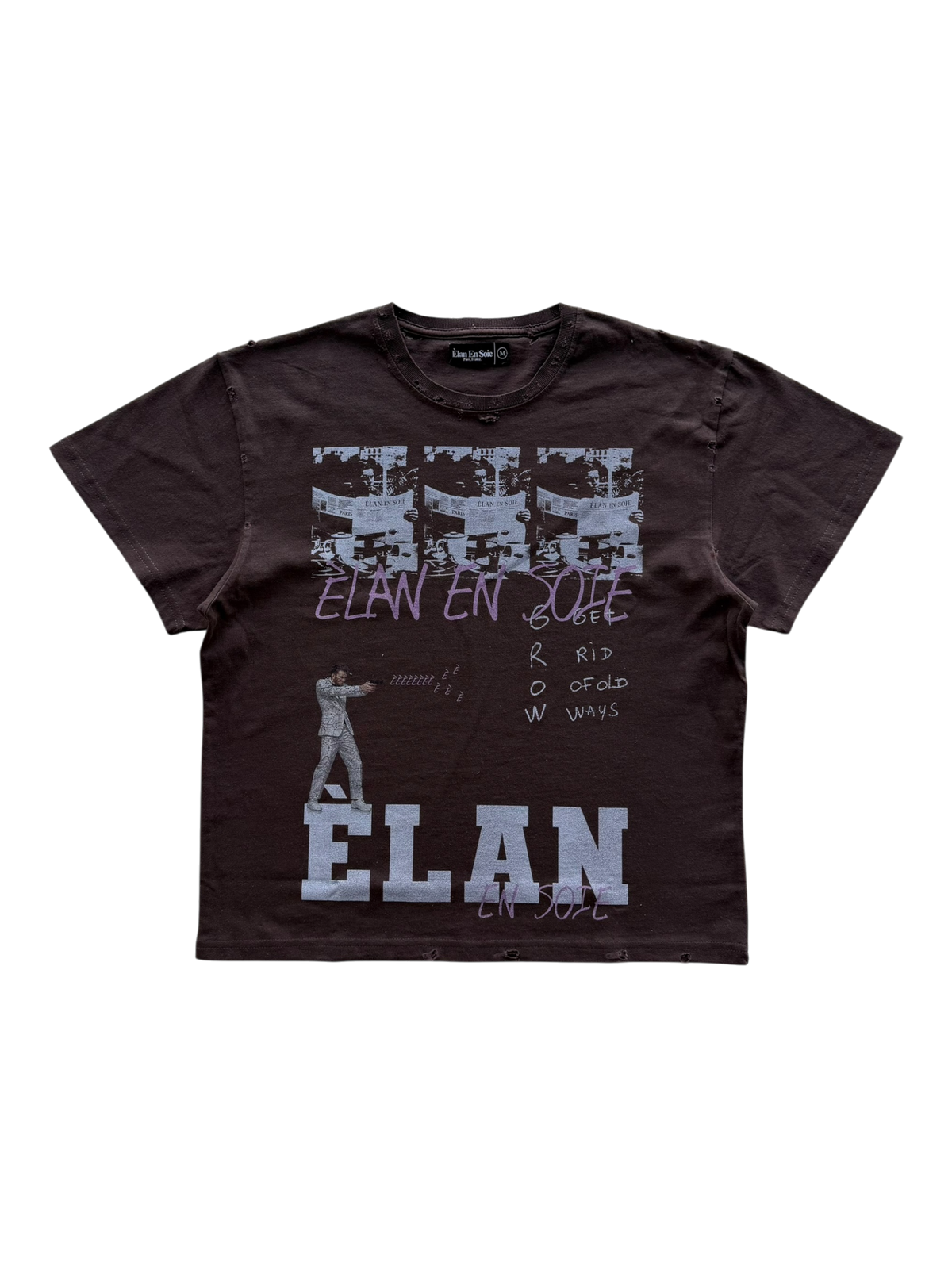 Old Ways Distressed Tee Brown