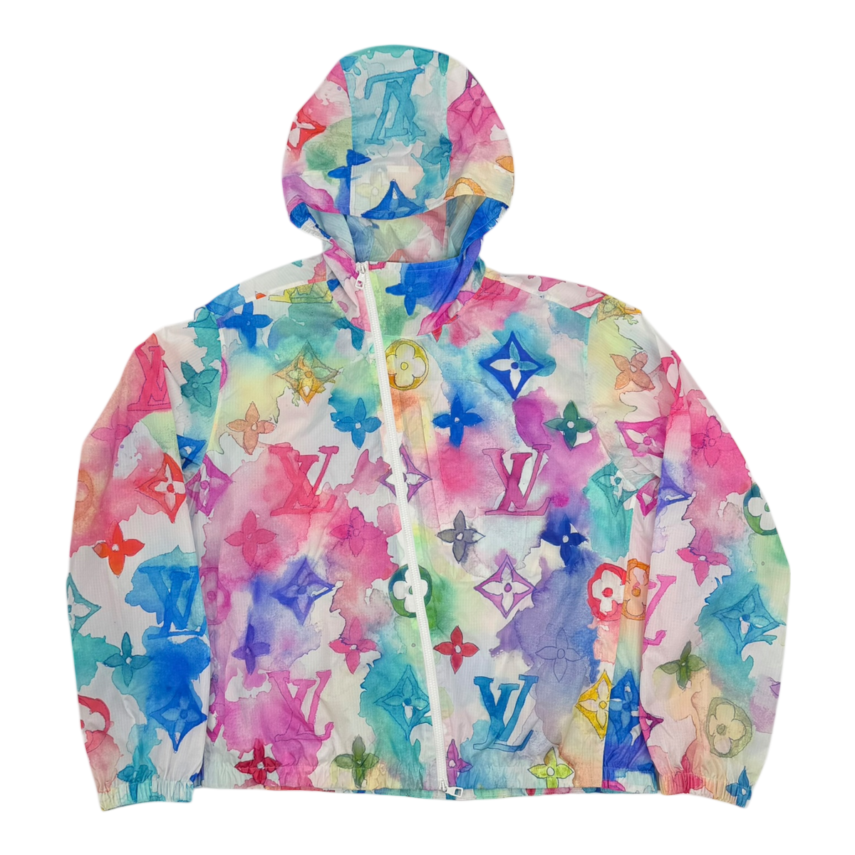 Multicolor Watercolor Monogram Windbreaker