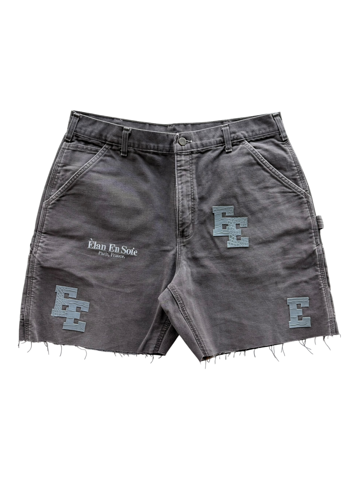 Grey Croc Patch Brown Carpenter Shorts