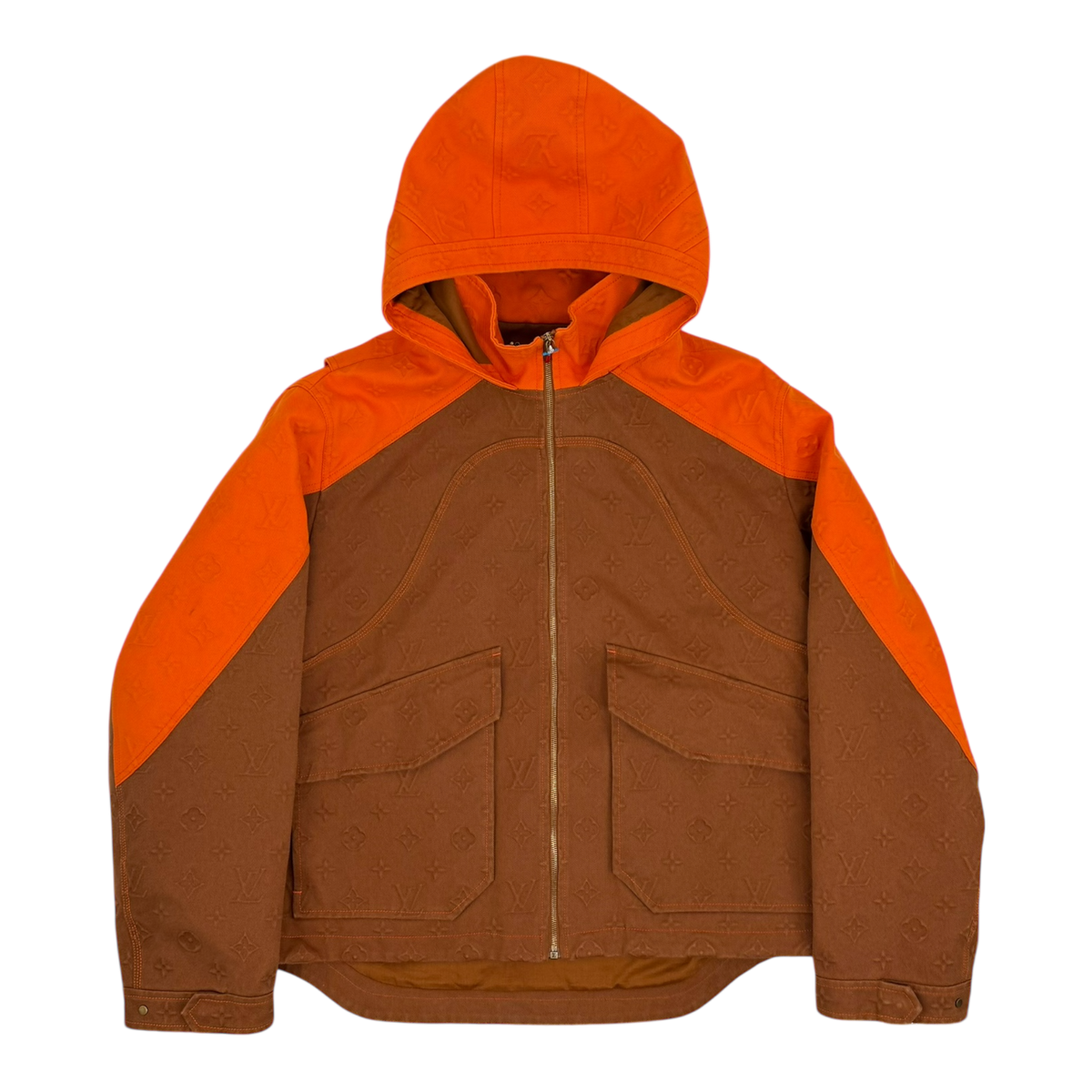 Monogram Hooded Denim Carpenter Jacket