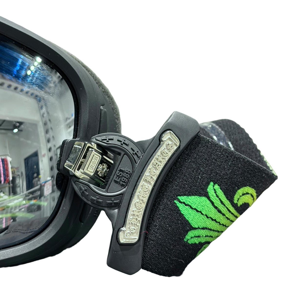 Black Gradient Floral Ski Goggles