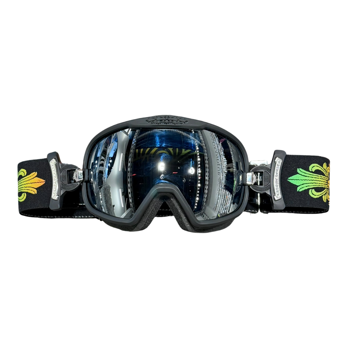 Black Gradient Floral Ski Goggles