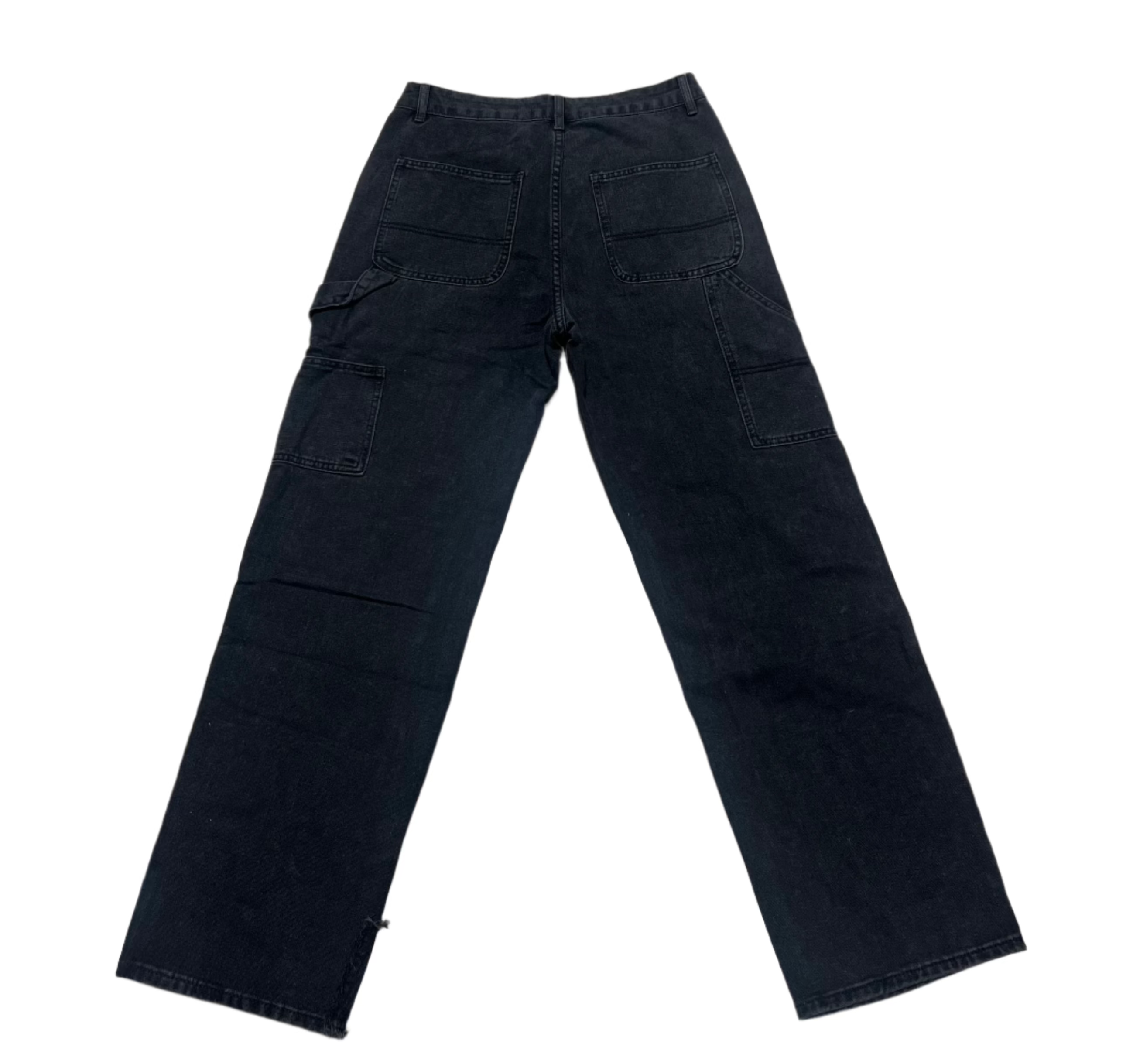 Black Carpenter Pants with Patches