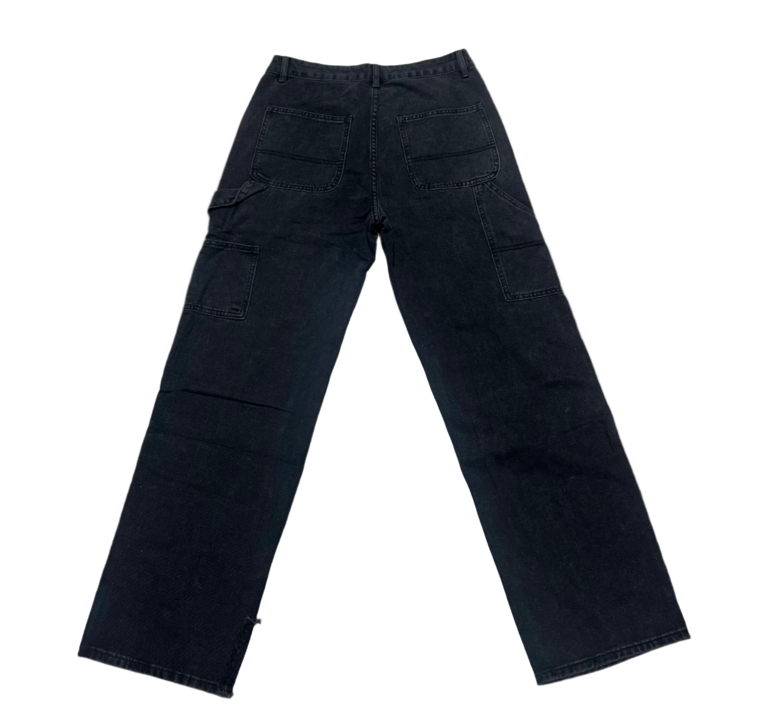Black Carpenter Pants with Patches