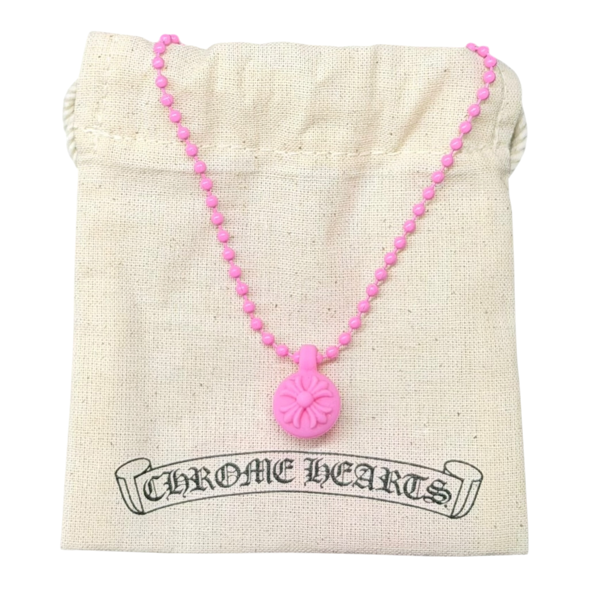 Cross Ball Silicone Necklace Pink