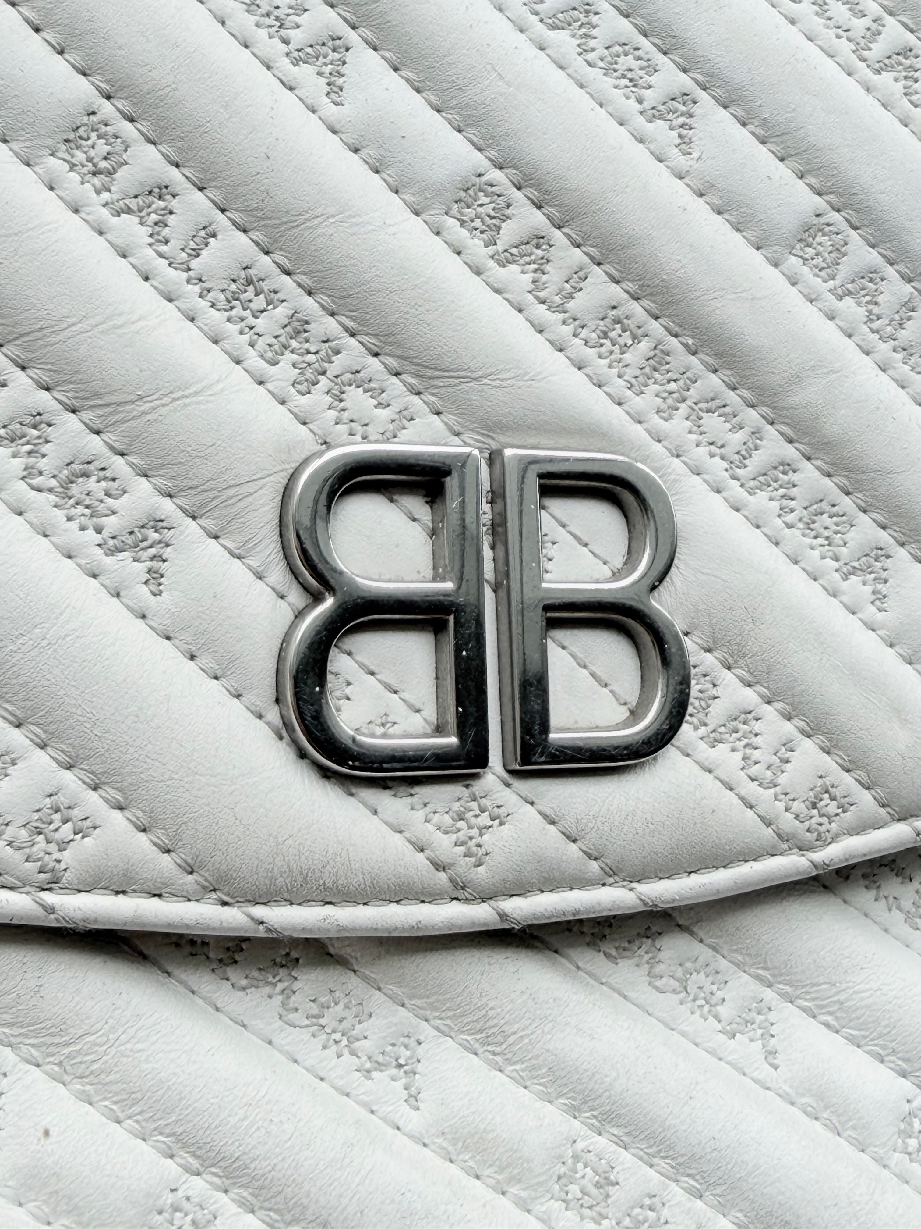 Cream Quilted BB Chain Crossbody Bag
