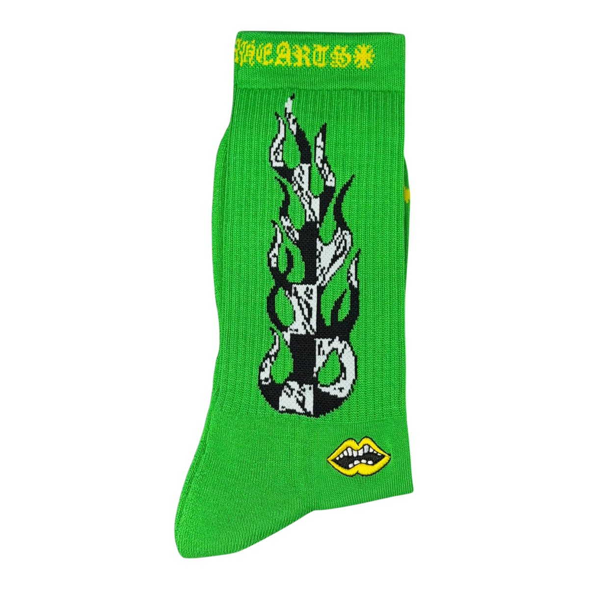 Matty Boy Flame Sock Green/Yellow
