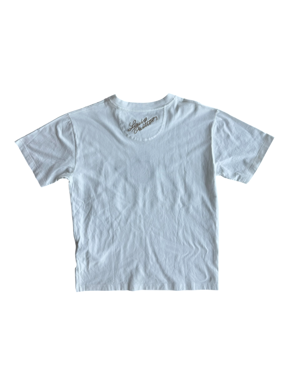 White & Multicolor Crest Logo T-Shirt