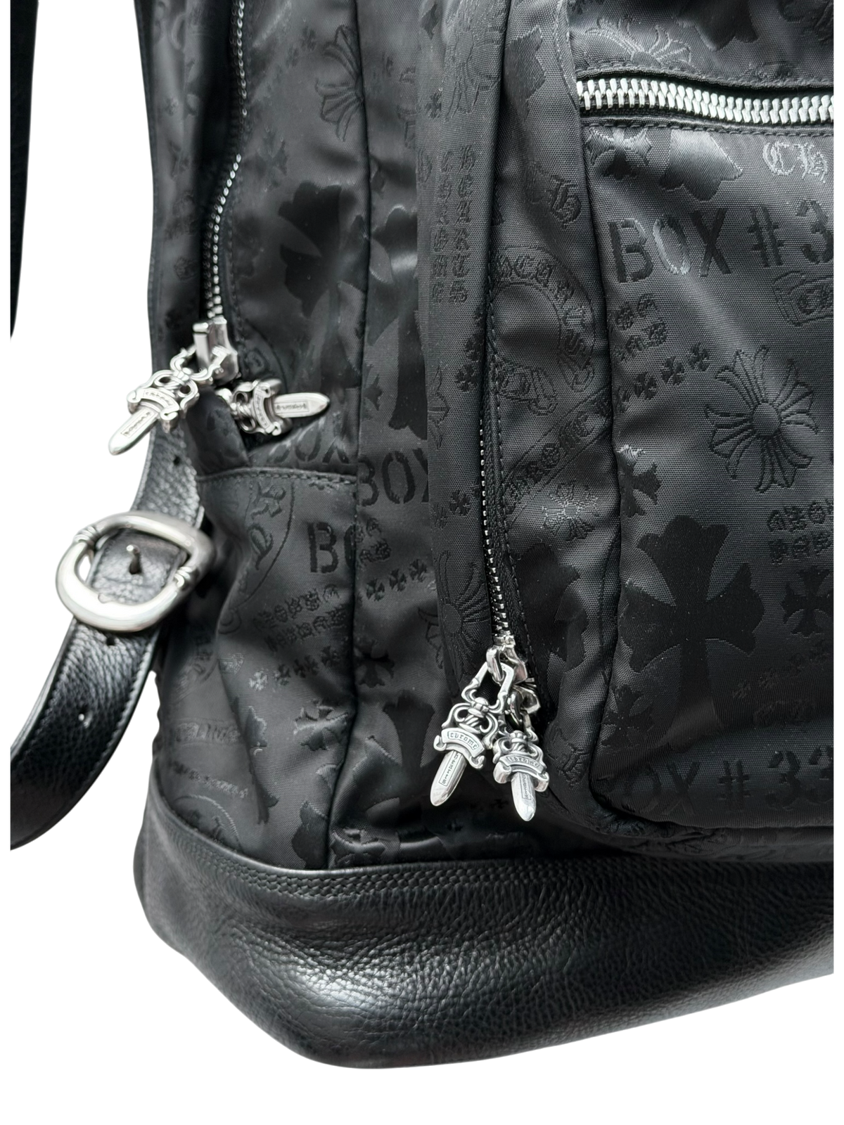 Seventh Grader Black Stencil Nylon Backpack Large
