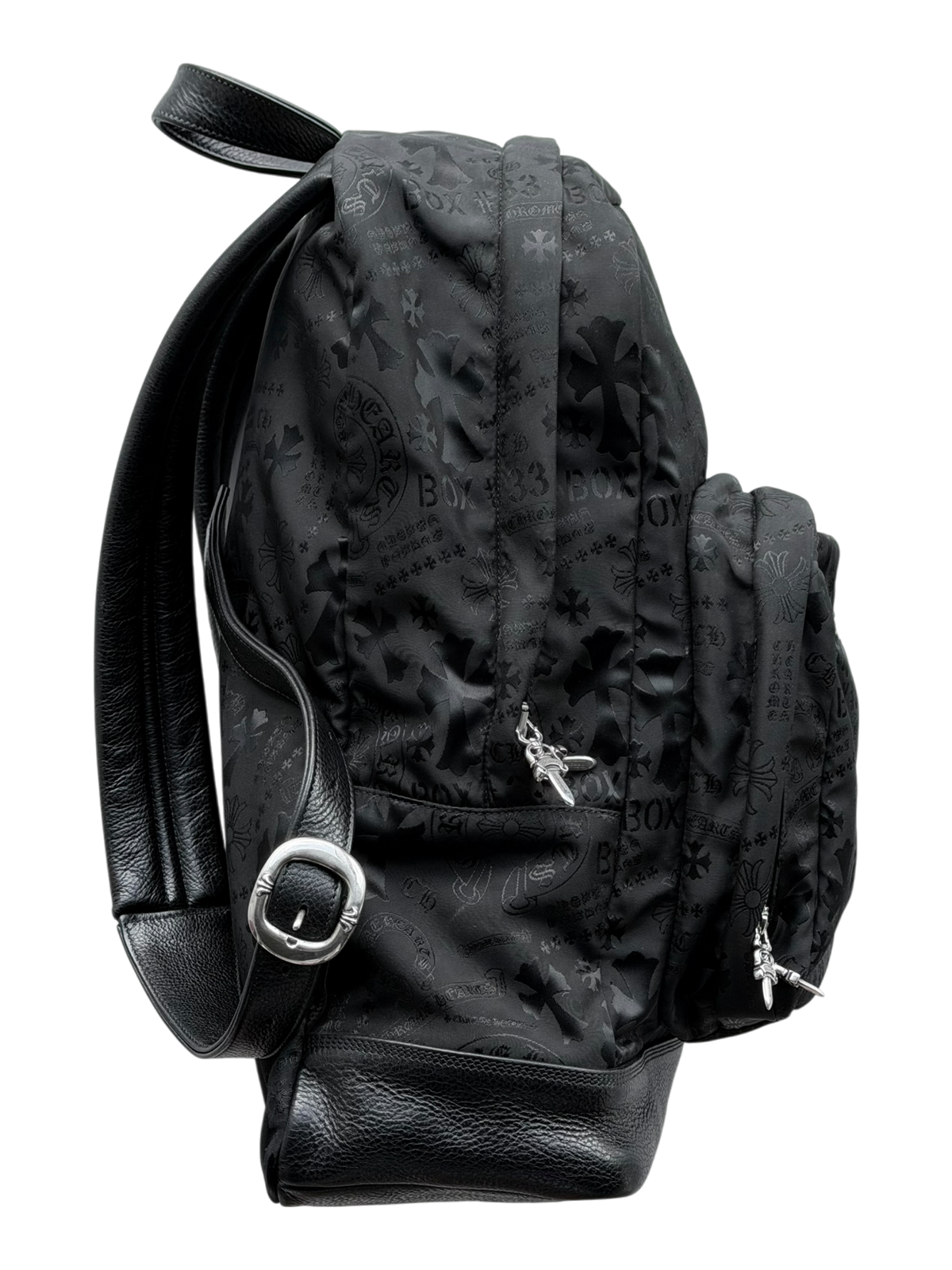 Seventh Grader Black Stencil Nylon Backpack Large