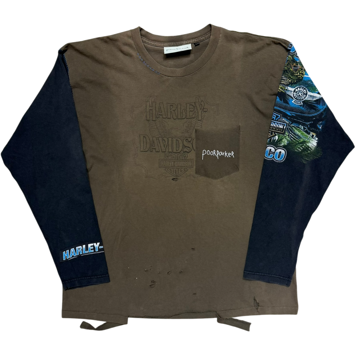 Brown Crystal River Harley Long Sleeve Tee