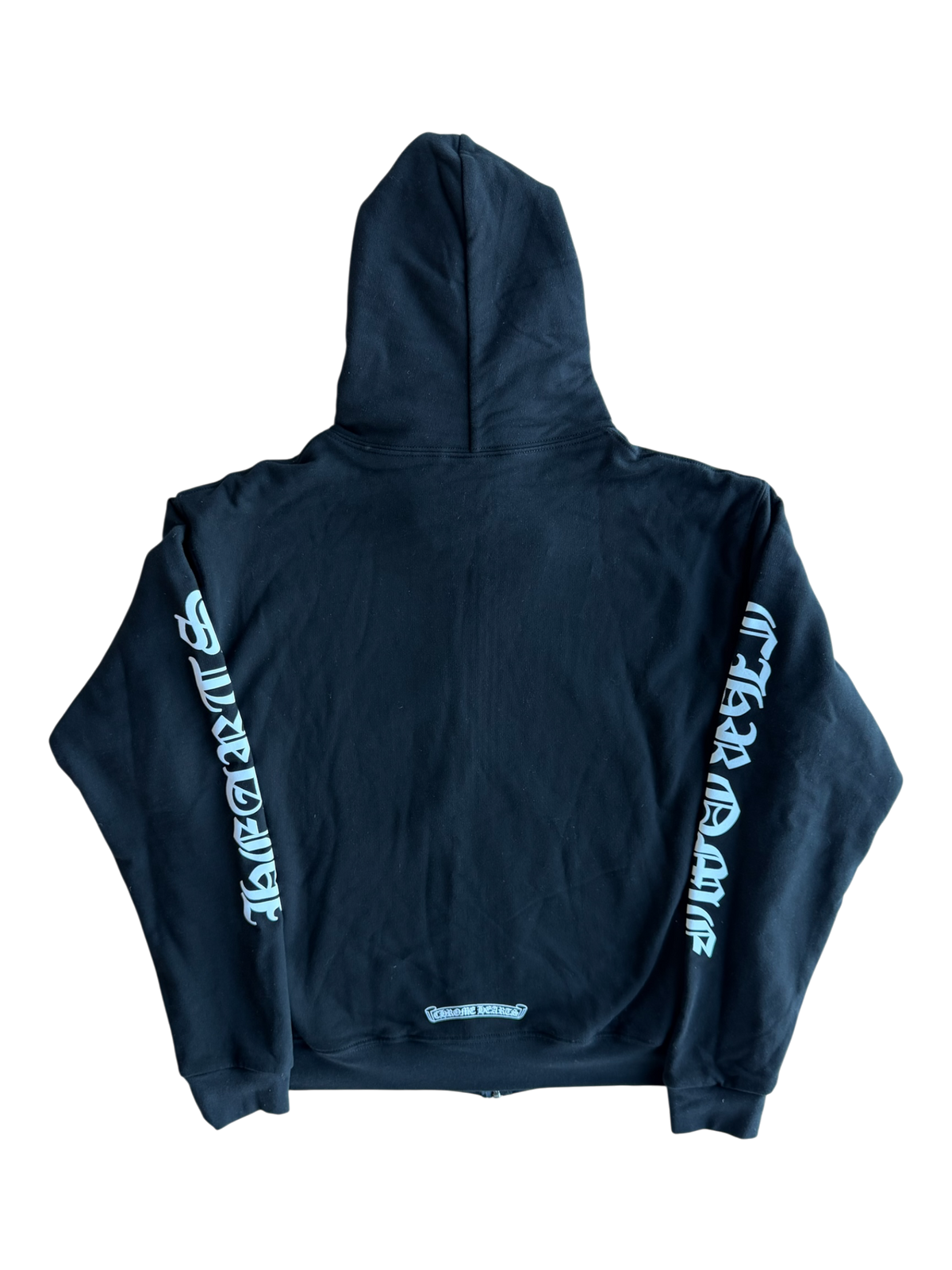 Black & White Script Logo Thermal Line Zip Up Hoodie