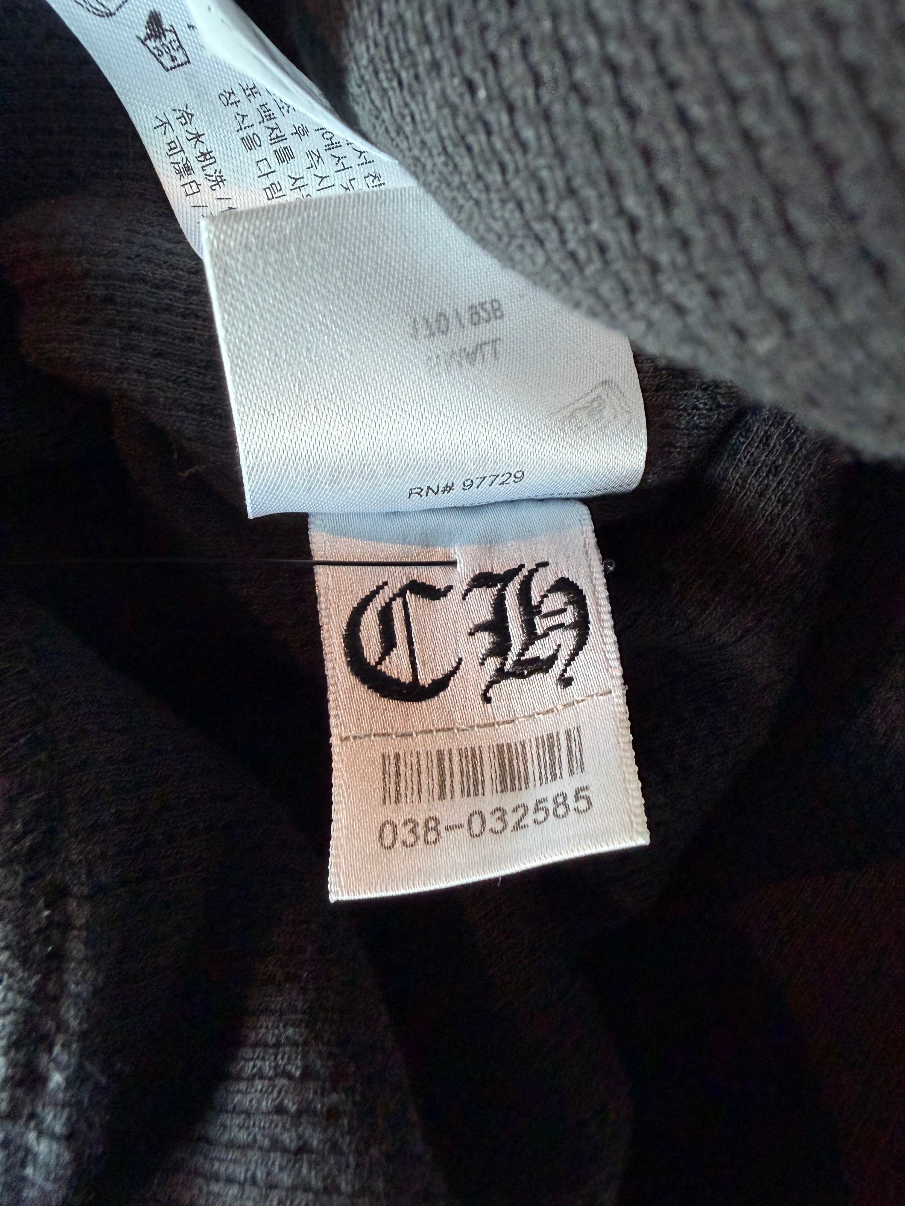 Black & White Script Logo Thermal Line Zip Up Hoodie