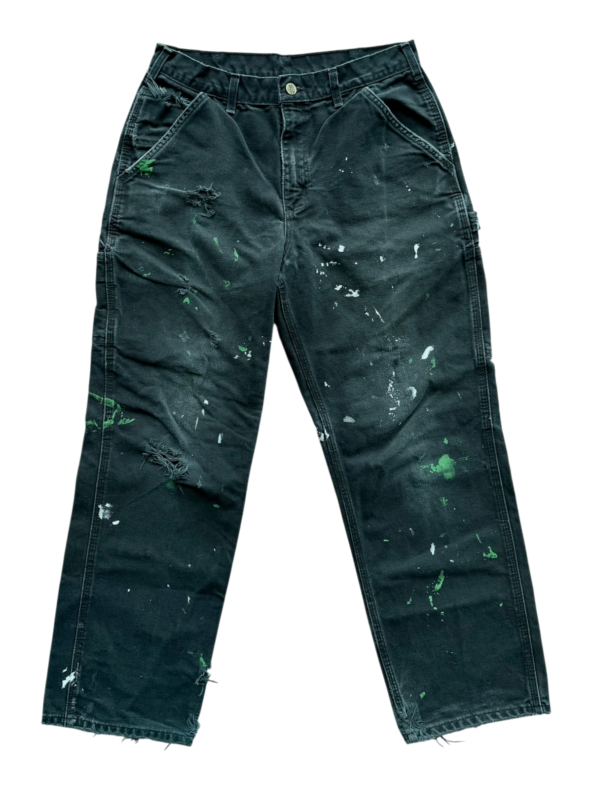 Black Paint Splatter Vintage Carpenter Pants