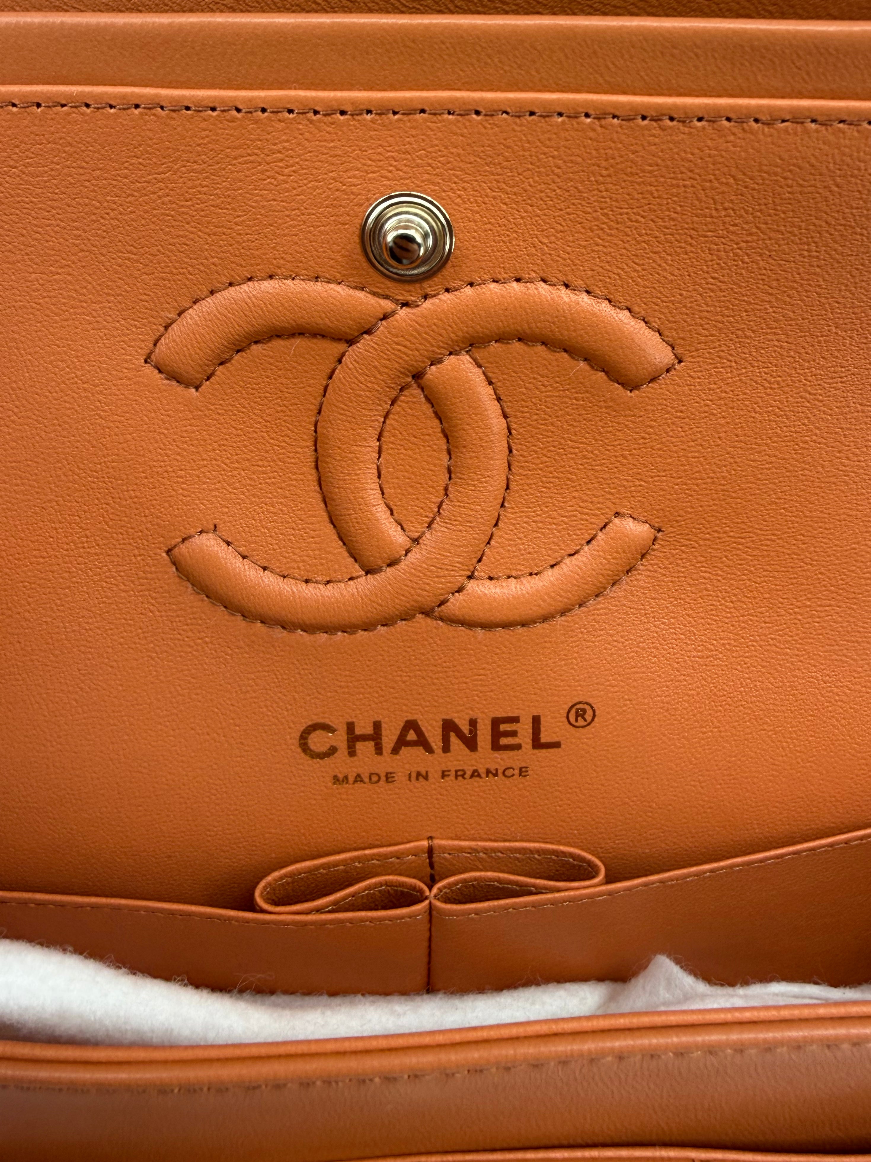 Small Classic Double Flap Bag Caramel Shiny Caviar Light Gold Hardware