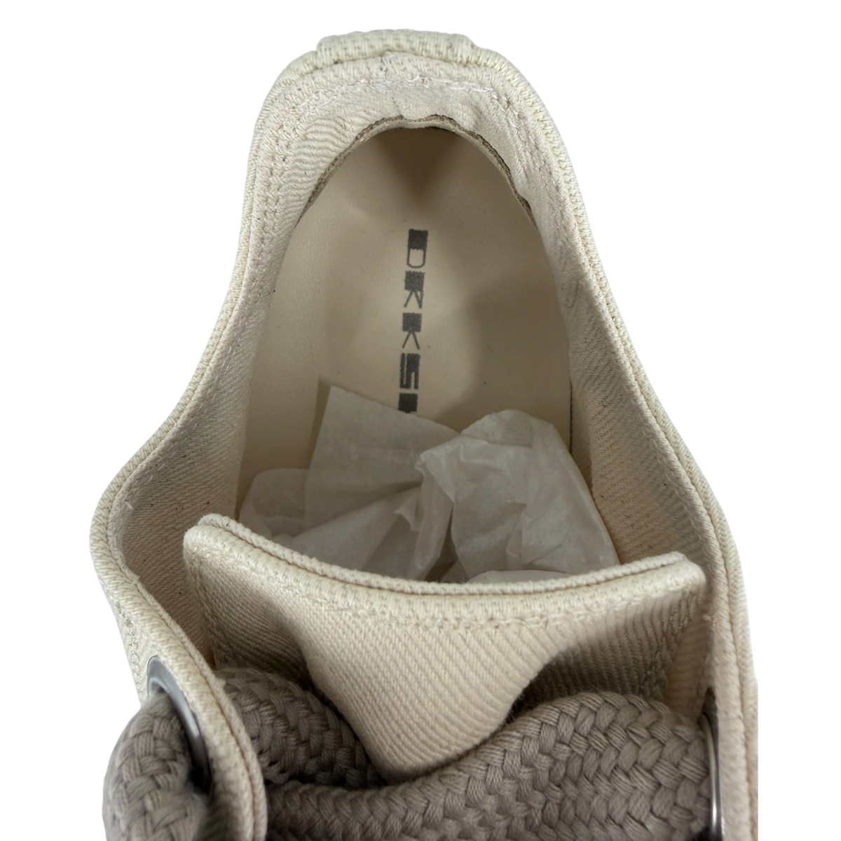 Drkshdw Natural Canvas-Toed Jumbo Lace Sneakers