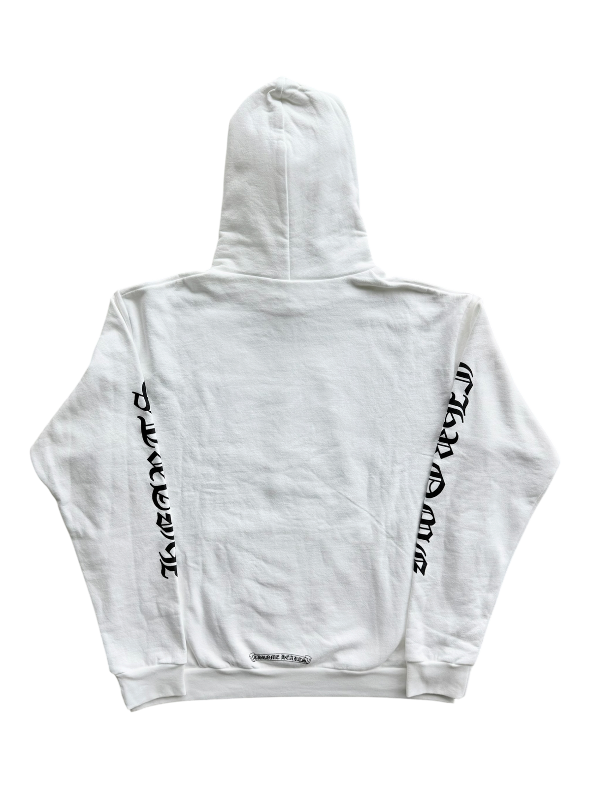 Vertical Logo White Hoodie