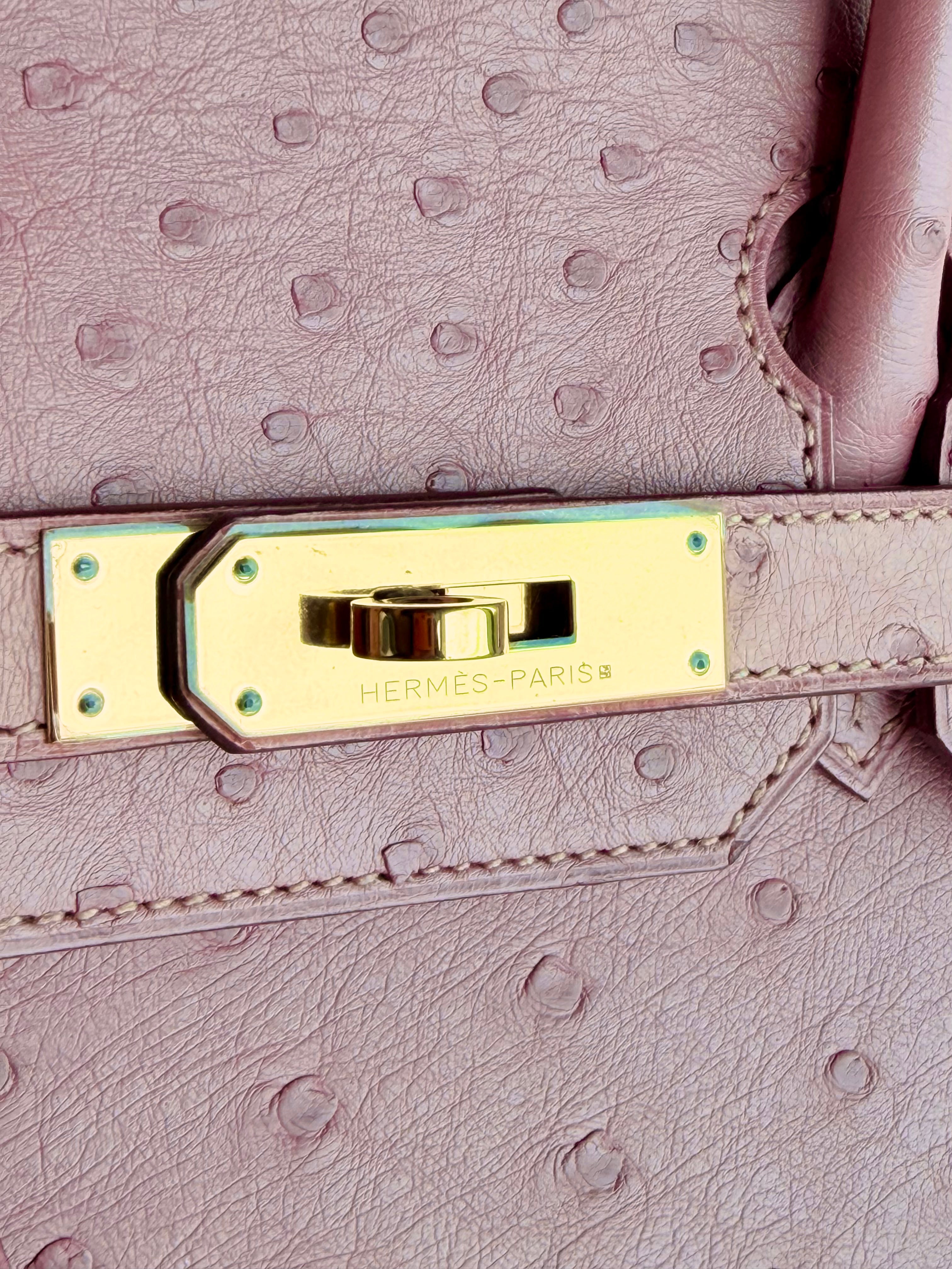 Terre Culte Ostrich & Gold Hardware Birkin 30