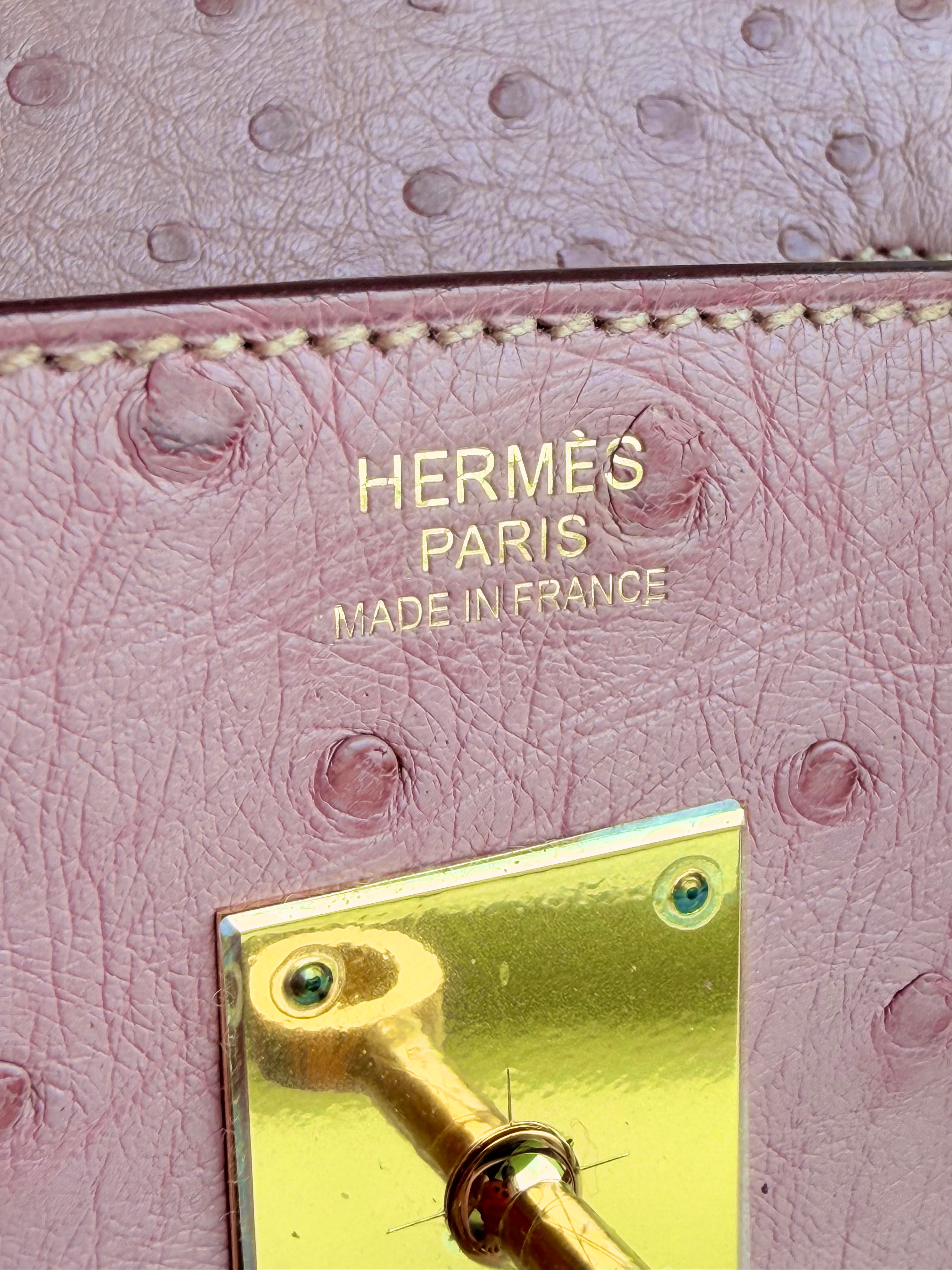 Terre Culte Ostrich & Gold Hardware Birkin 30