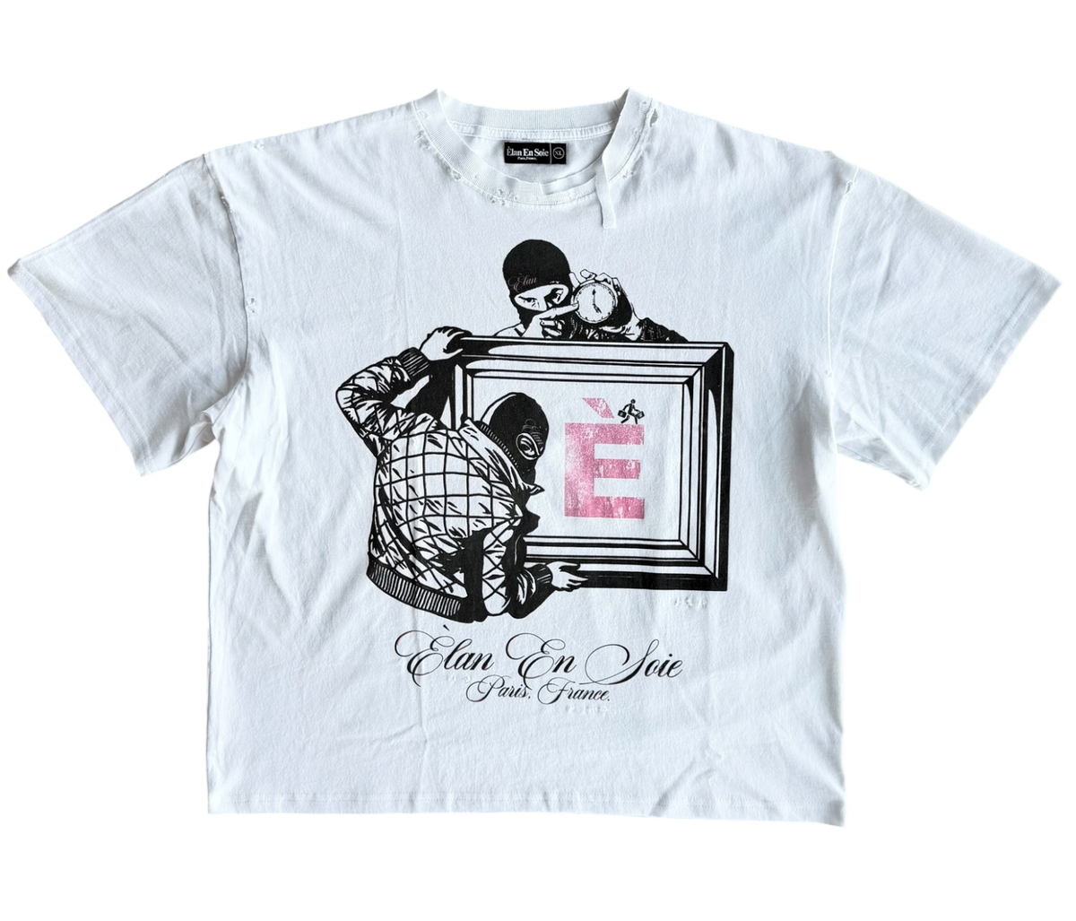 Burglary Distressed Tee White