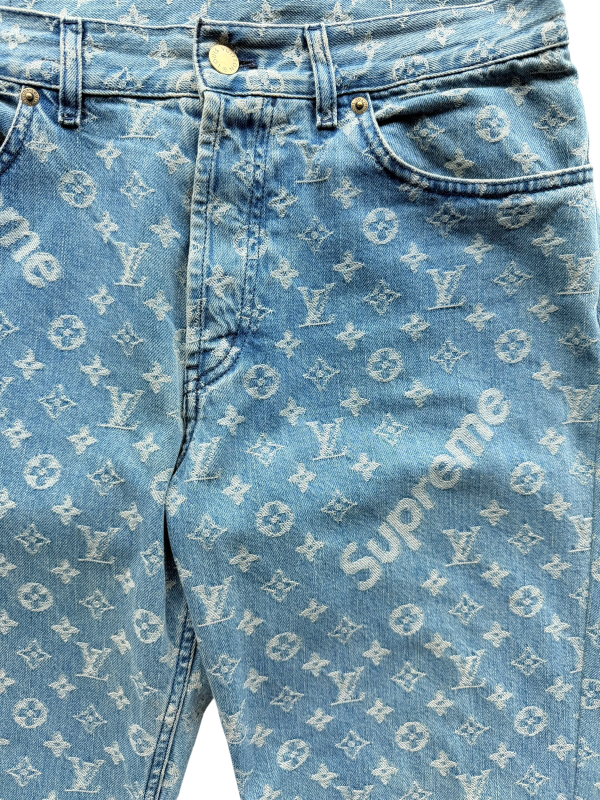 Supreme Blue Monogram Jeans