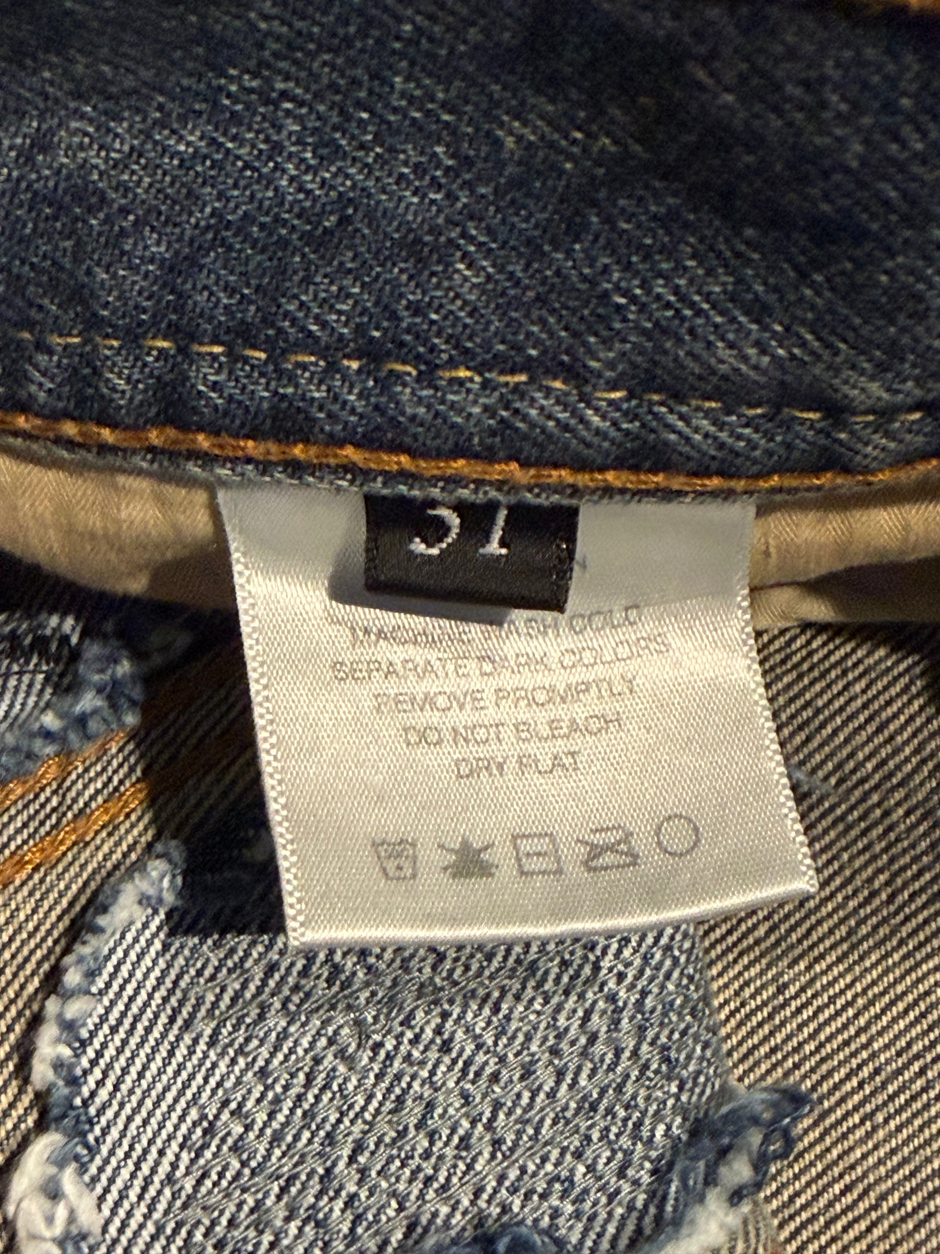 Logo Patch Distressed Denim Jeans