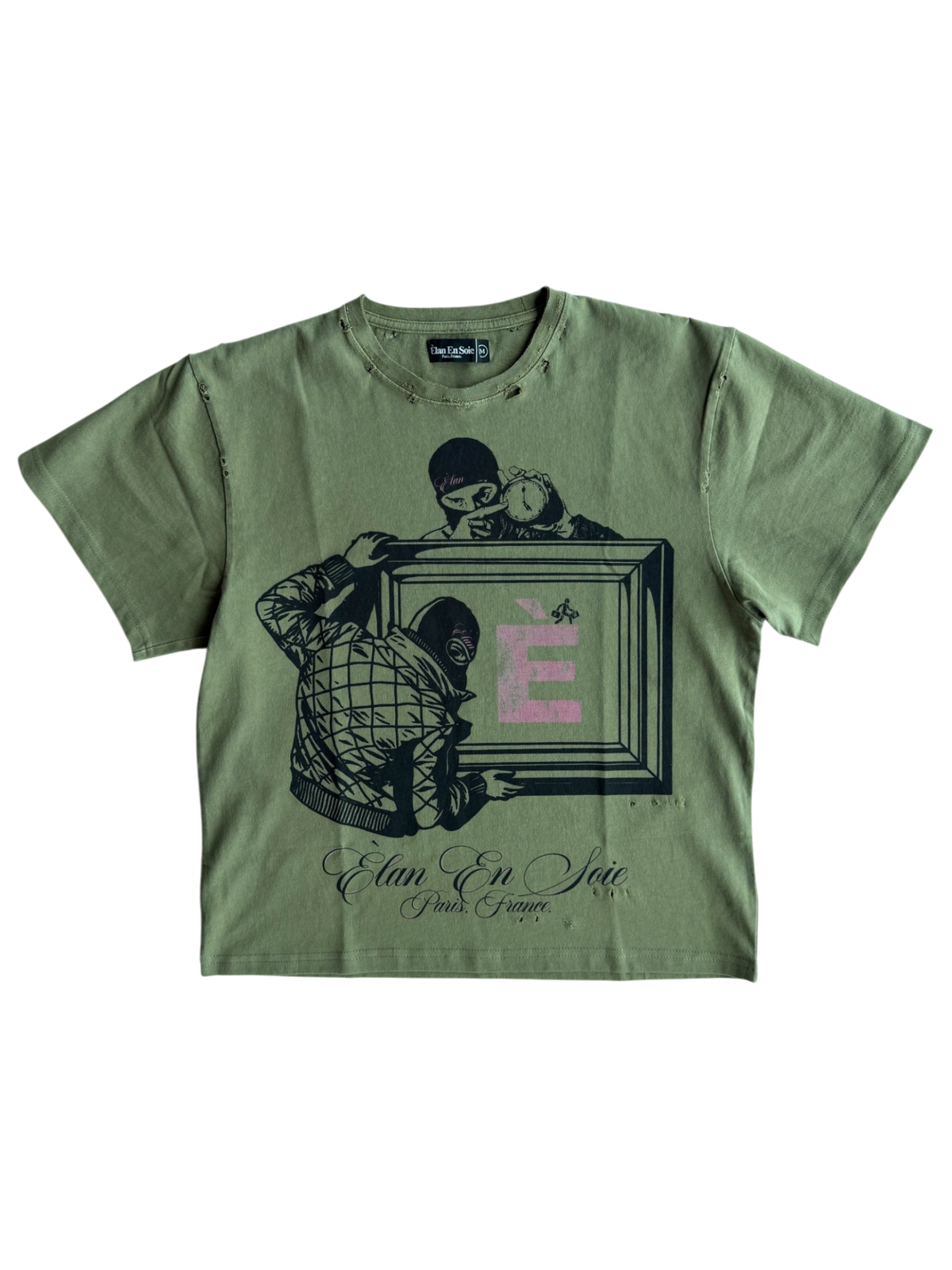 Burglary Distressed Tee Olive