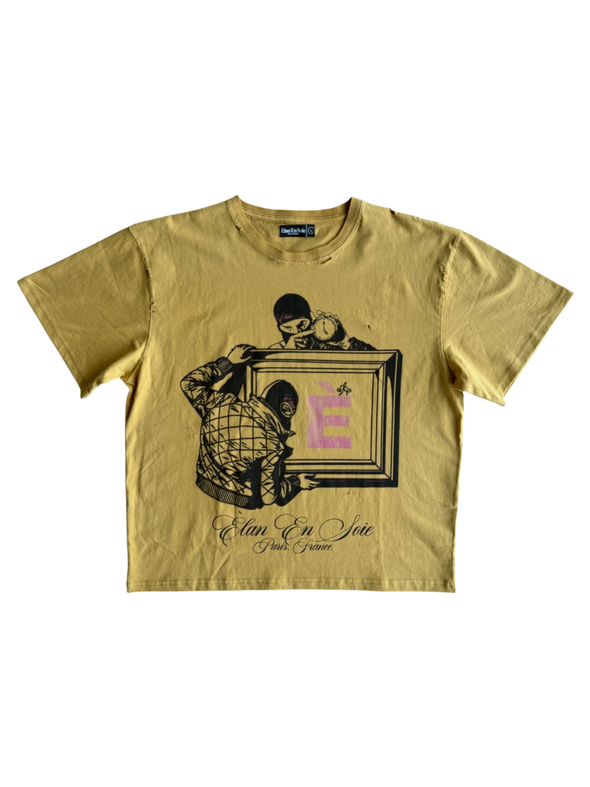 Burglary Distressed Tee Yellow