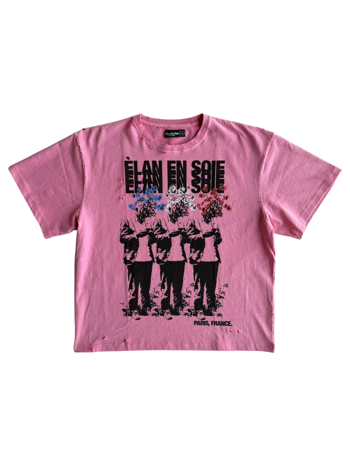 Bloom Distressed Tee Pink