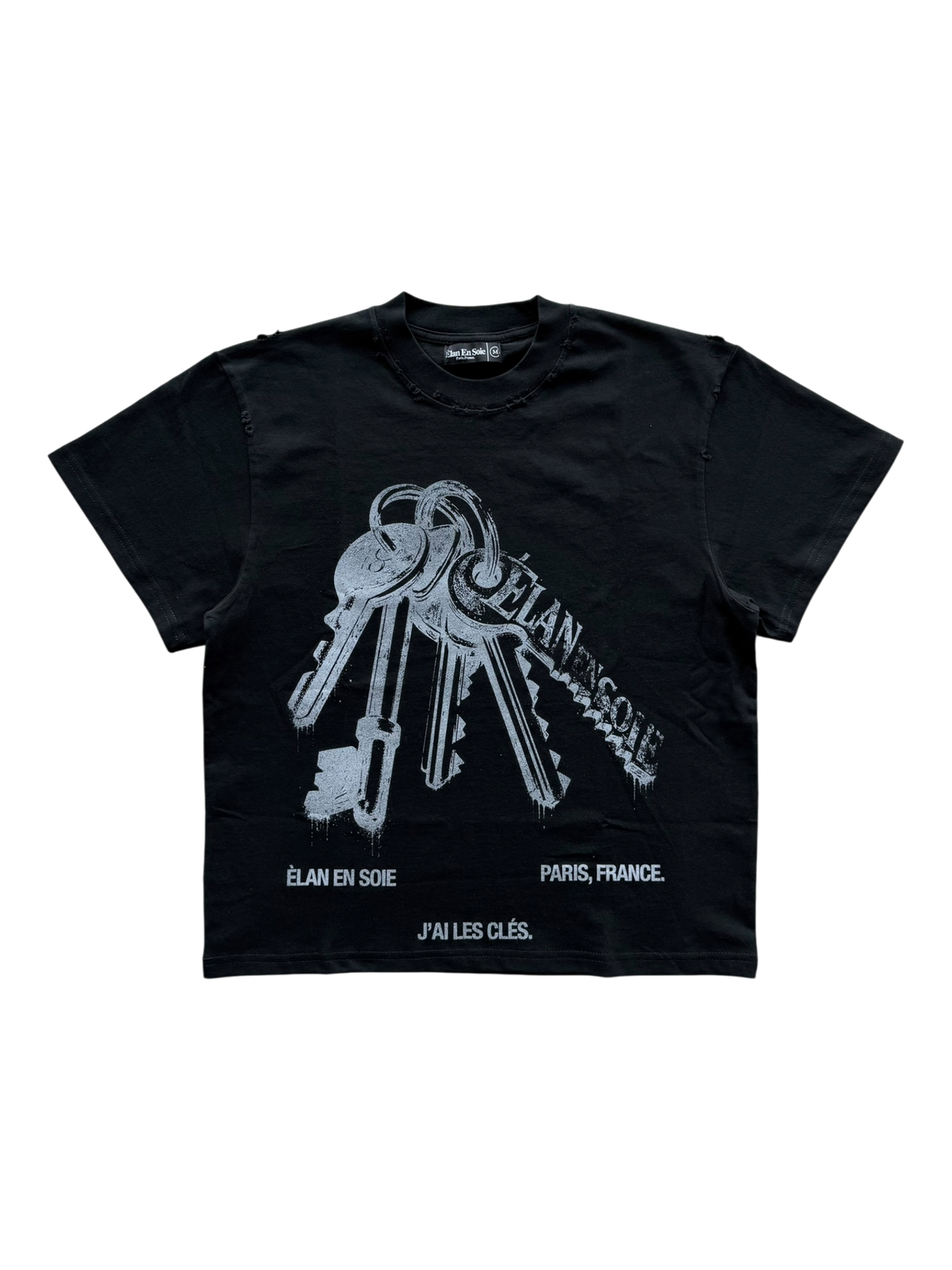 Master Key Distressed Tee Black
