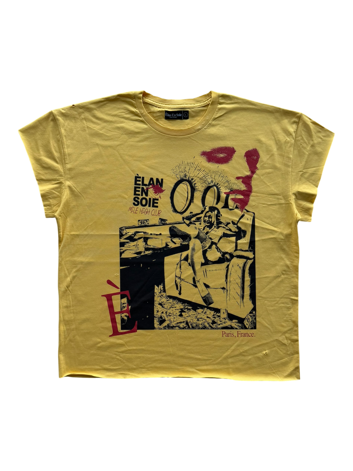 Mile High Club Distressed Tee Yellow