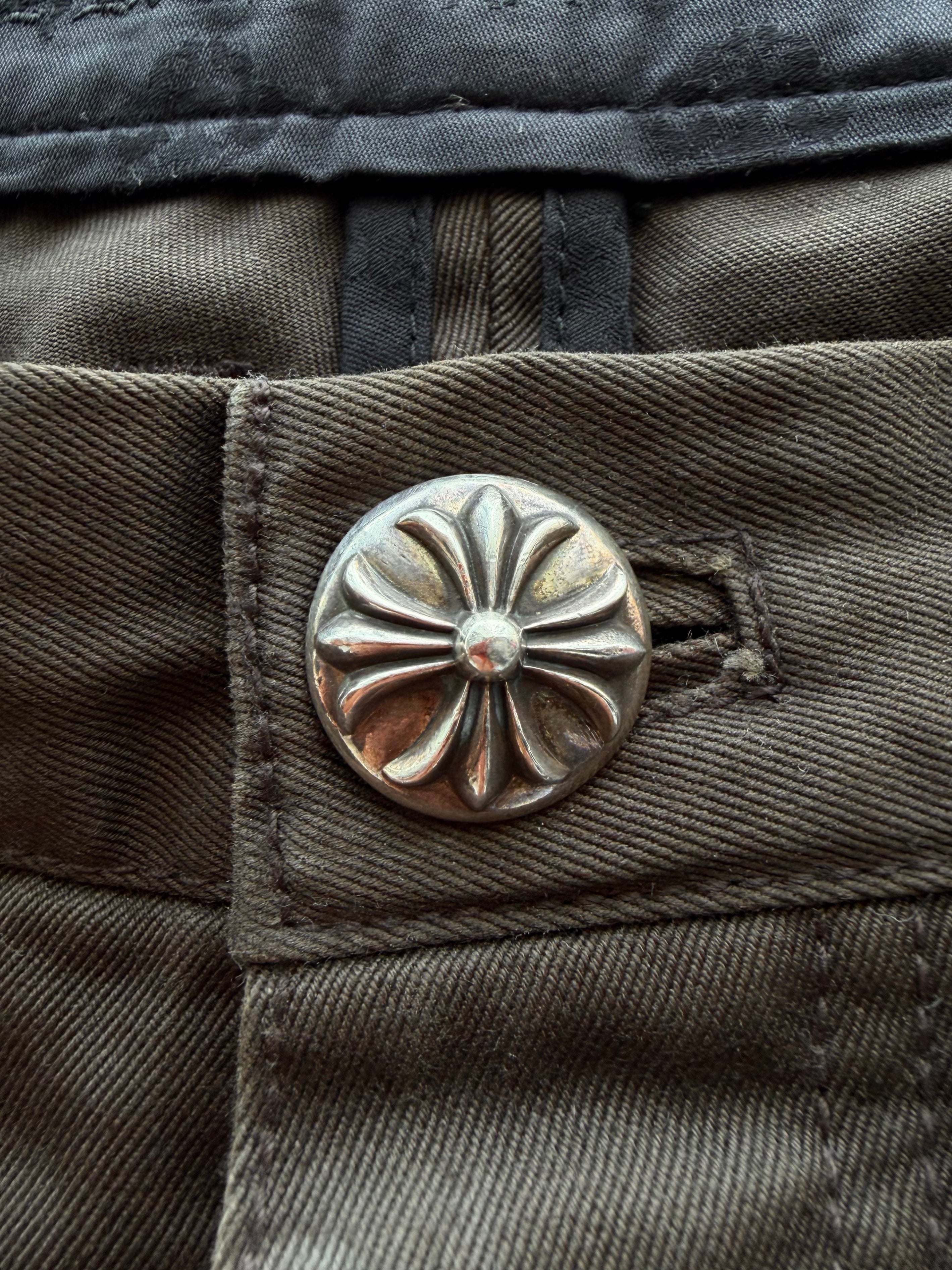 Brown Cheetah Cross Patch Chino Pants