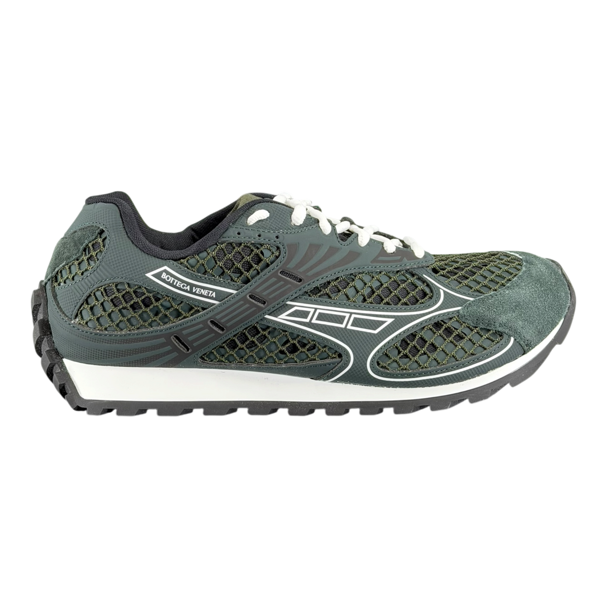 Dark Green Suede Orbit Sneakers