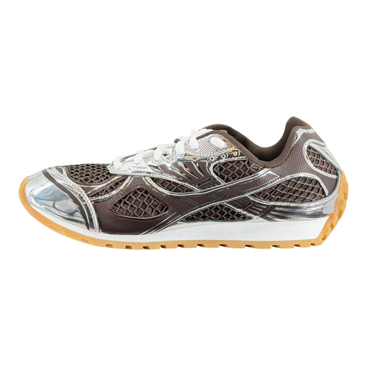 Brown & Silver Orbit Sneakers