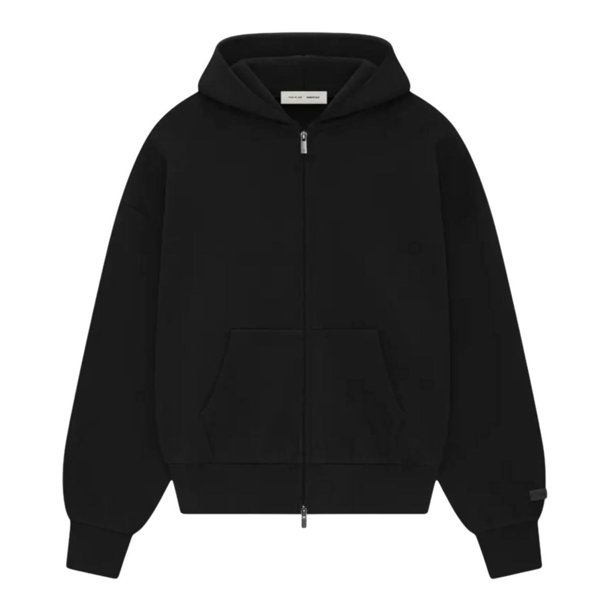 Essentials SS26 Classic Zip-Up Hoodie Vintage Black