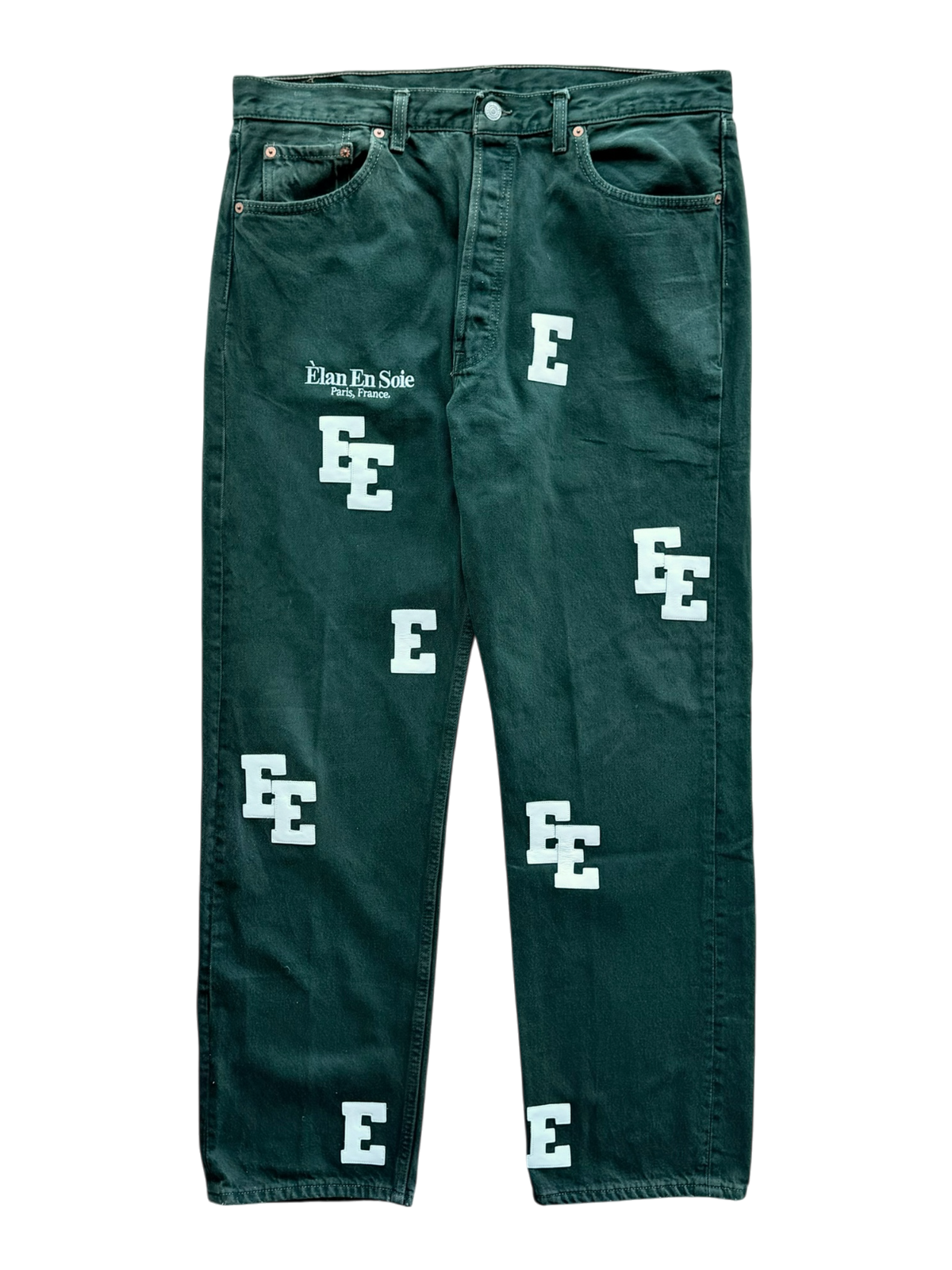 White Patch Green Jean