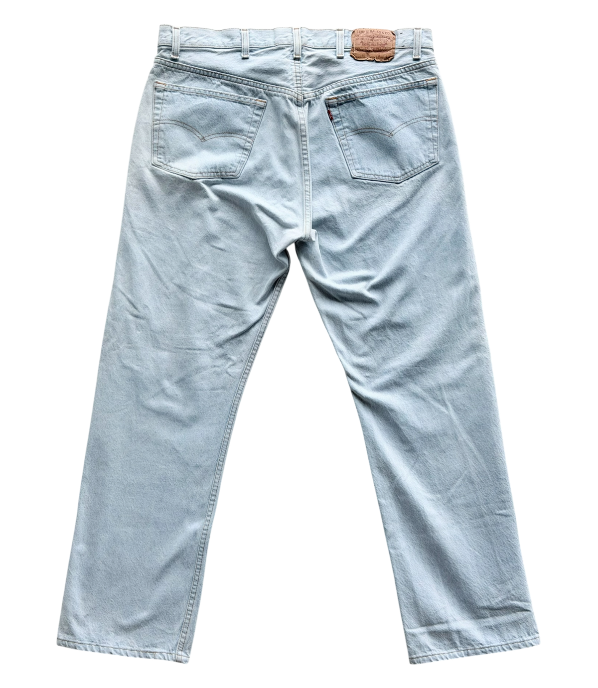 Two Tone Pink Patch Light Wash Blue Jeans