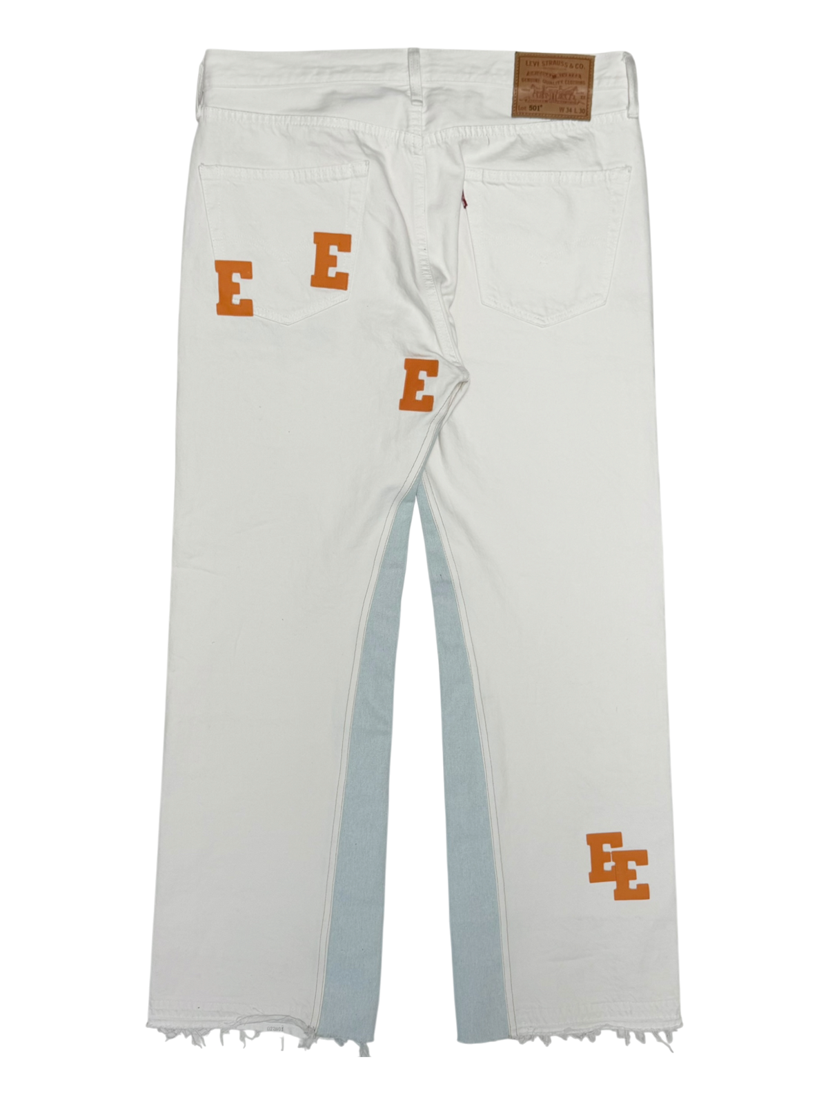 Orange Patch White Flare Jean