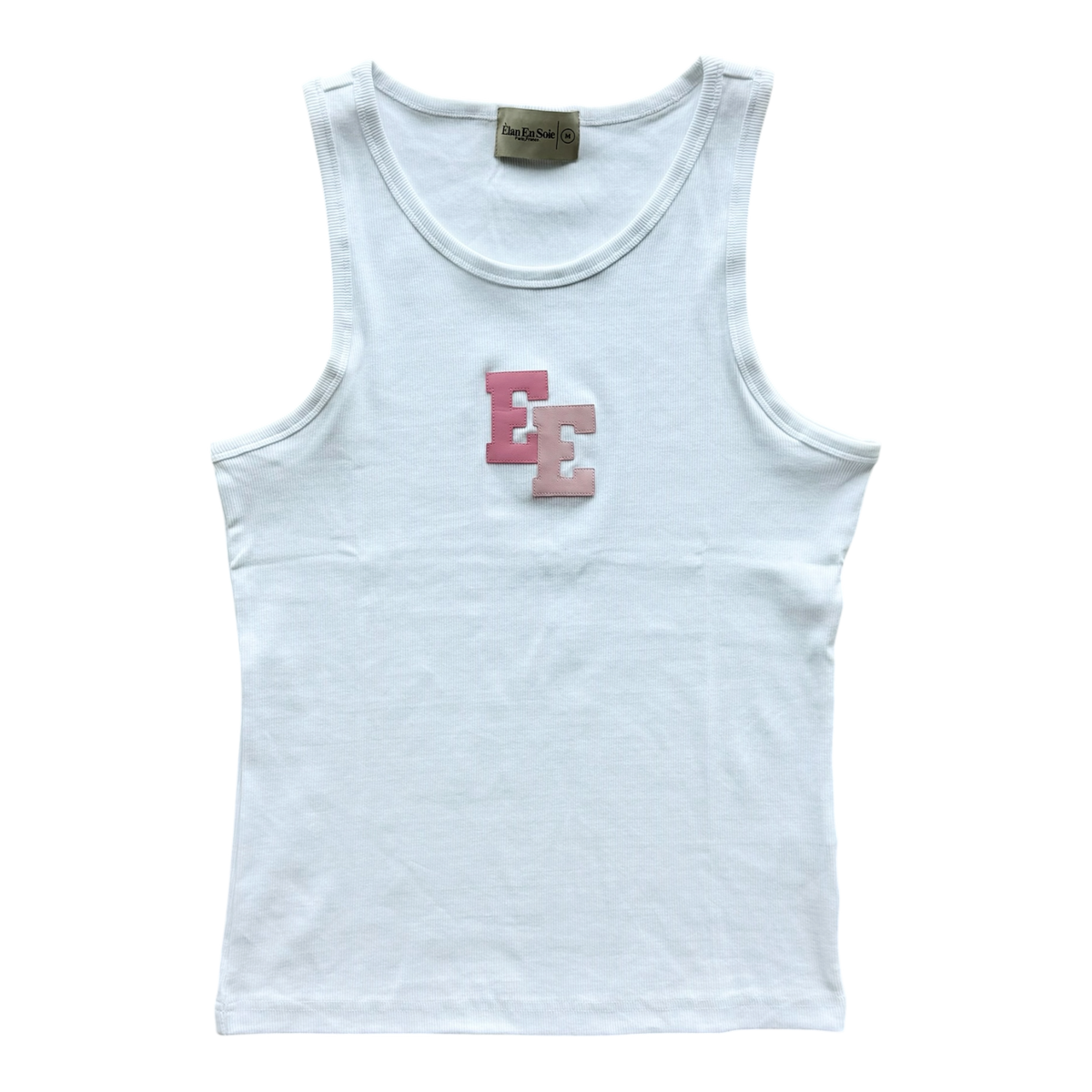 Two Tone Pink Patch White Tank
