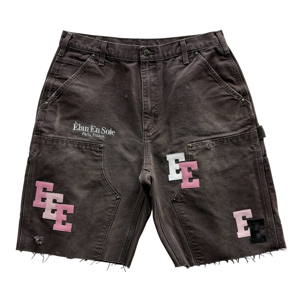 Multi Patch Brown Carpenter Shorts