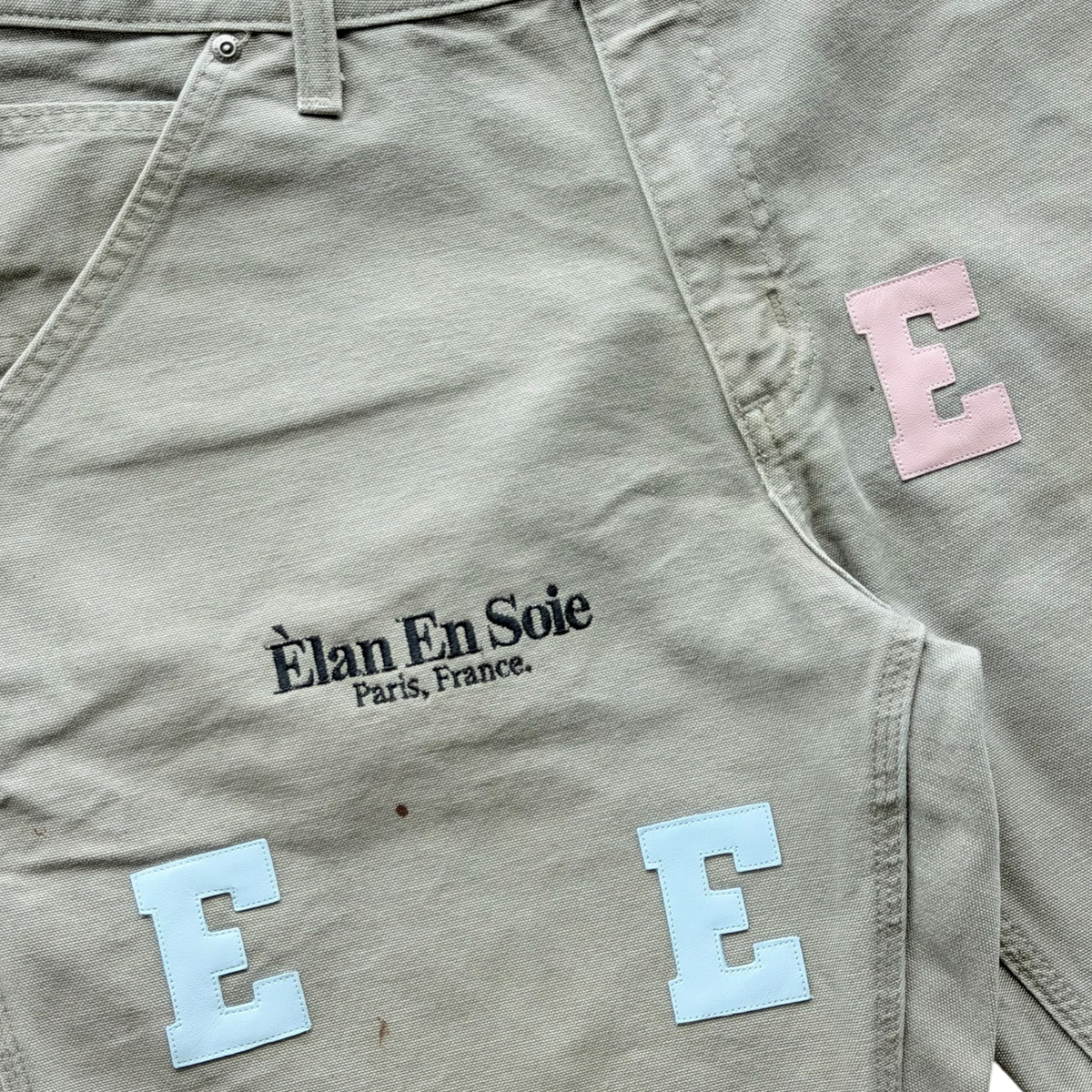 Blue & Pink Patch Stone Shorts