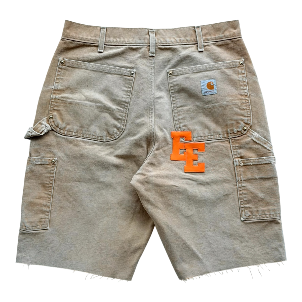 Orange Patch Tan Carpenter Shorts