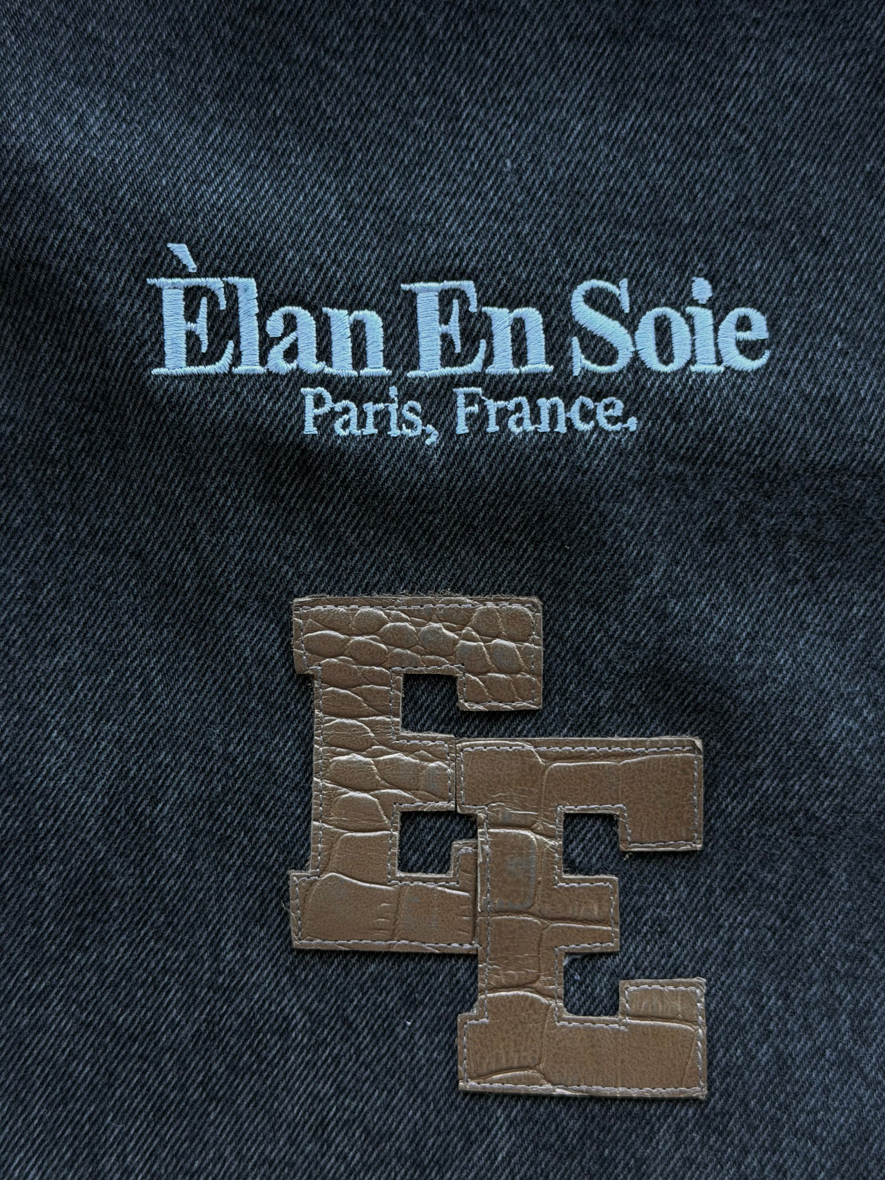 Bronze Croc Vertical Patch Black Jean