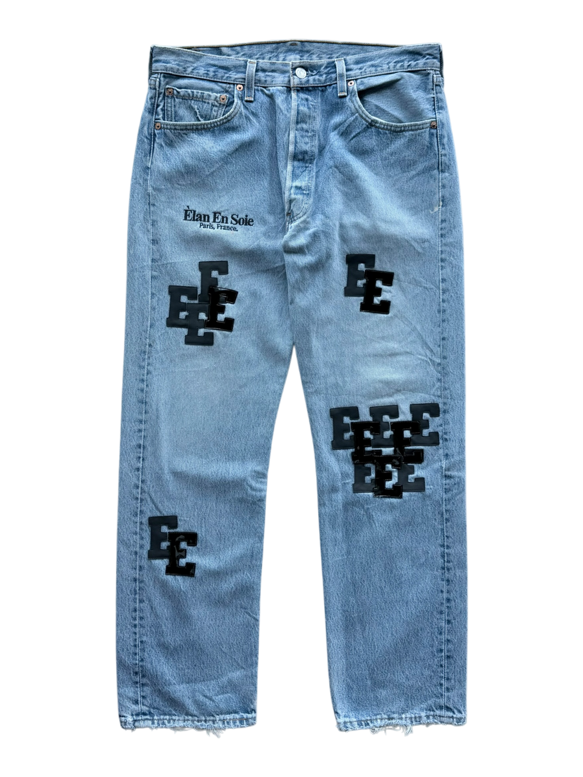 Black & Black Patent Patch Blue Jean