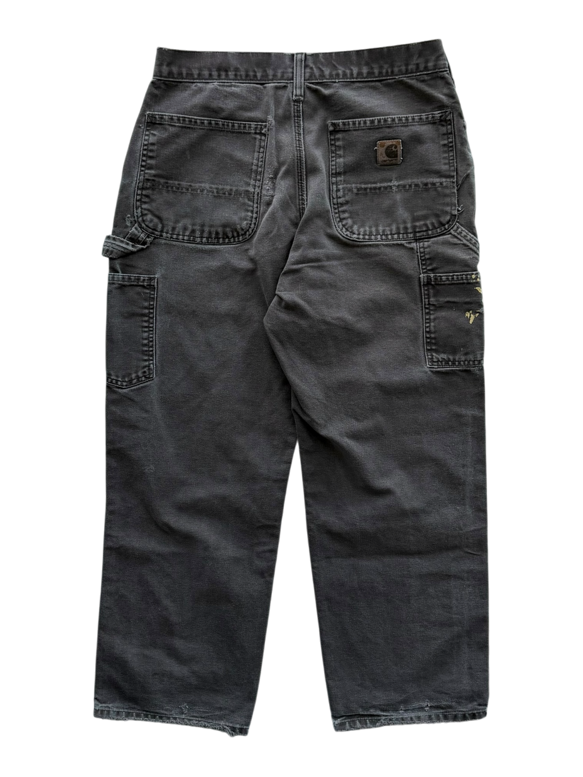 Black Light Blue Patch Brown Carpenter Pants