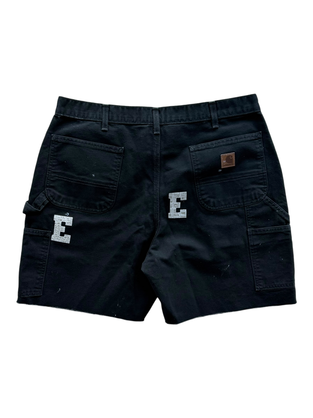 White Croc Patch Black Carpenter Shorts