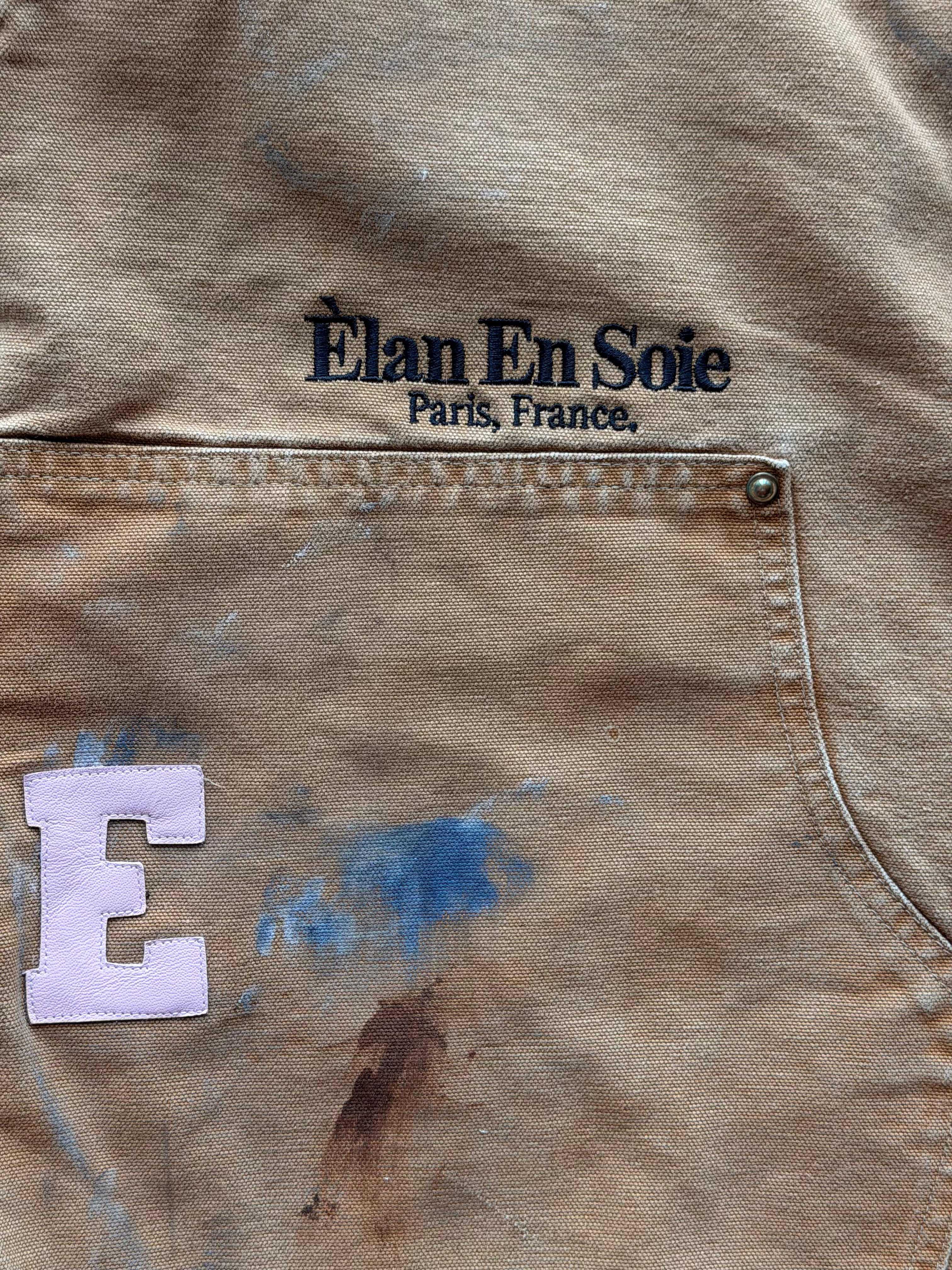 Black Pink Patch Tan Carpenter Shorts